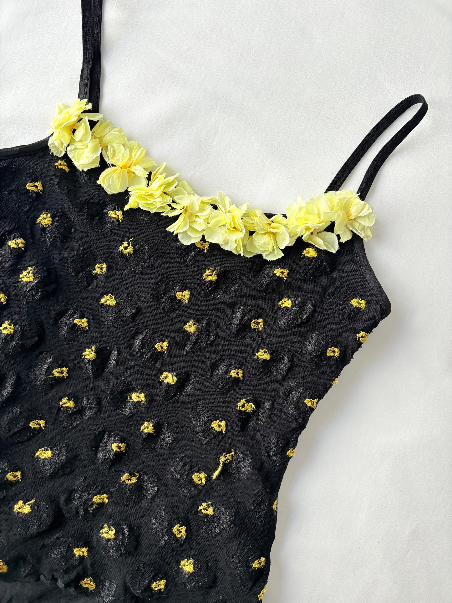 00’s Yellow floral lace cami | Size 8