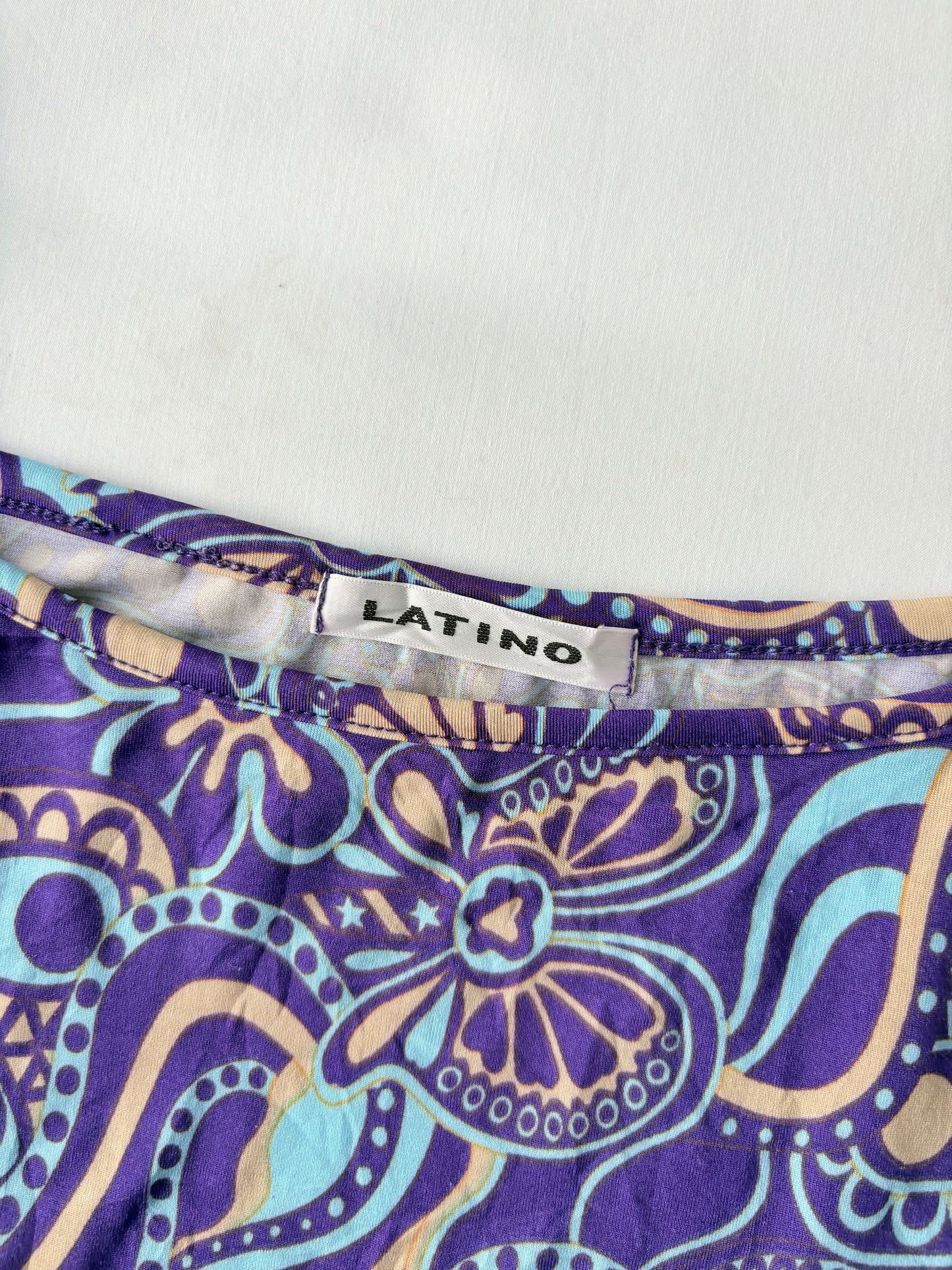 00’s Latino purple patterned tank | Size small