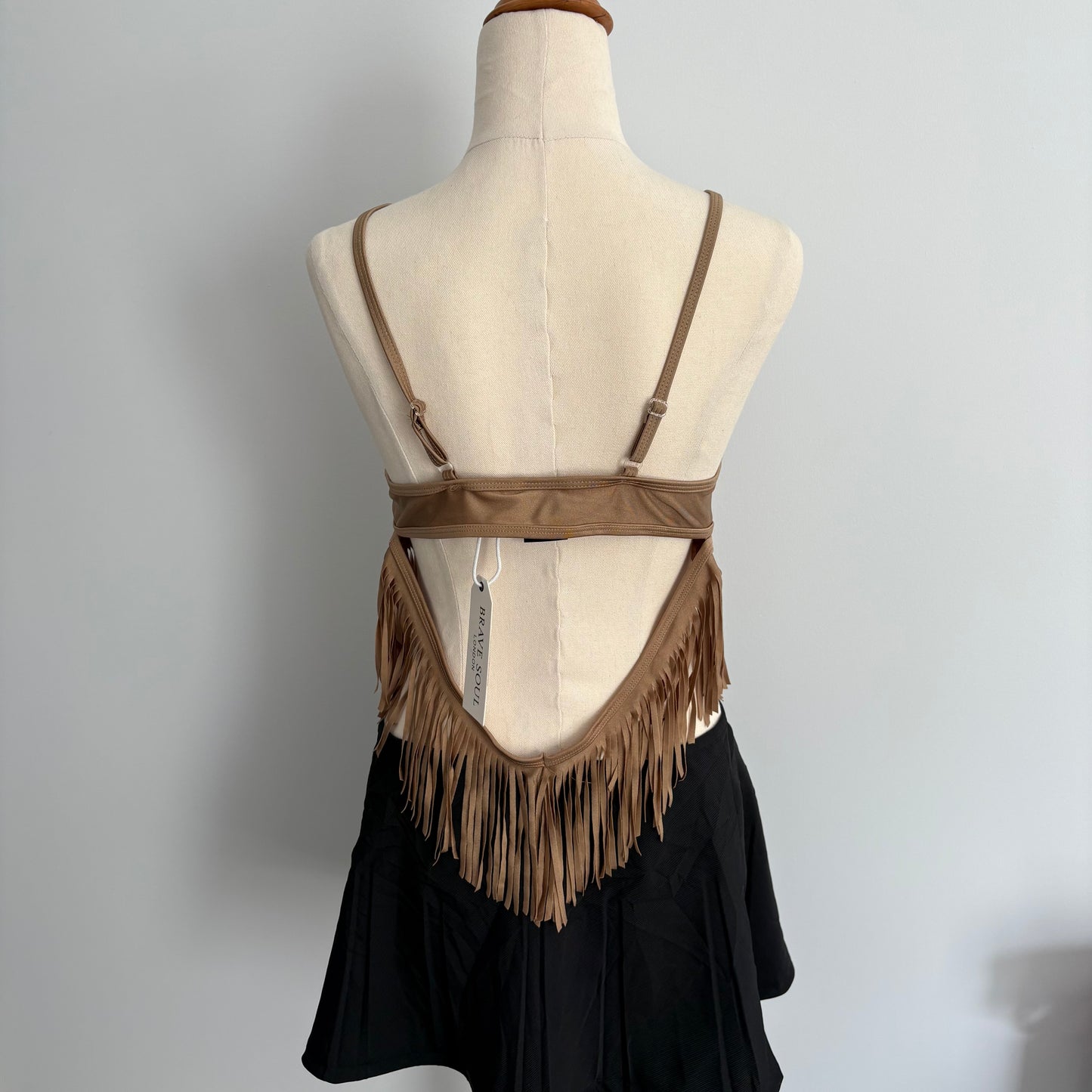 Open back fringe cami | Size XS