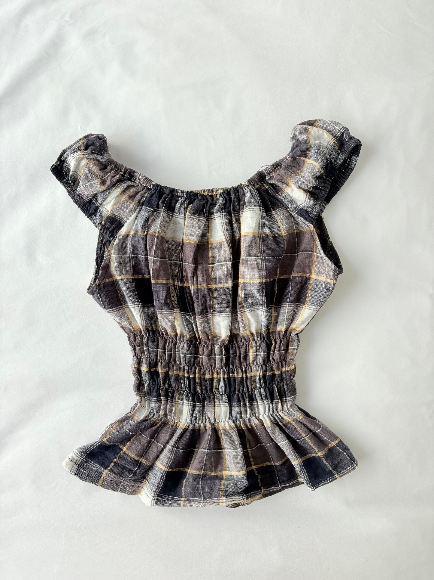 00’s Milkmaid plaid top | Size 8-10