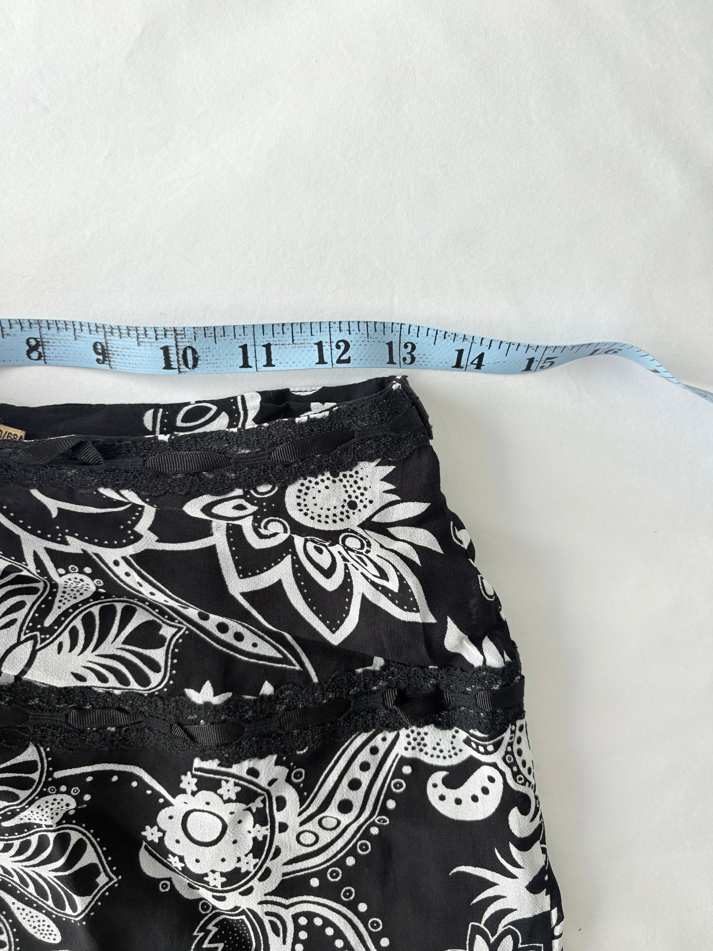 00’s Ribbon floral midi skirt | Size 6