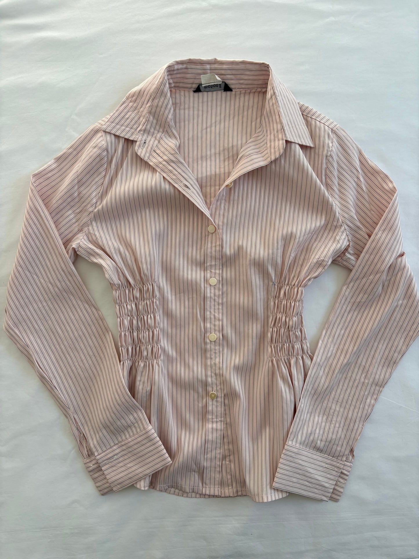 00’s Pink cinched long sleeve shirt | Size 10