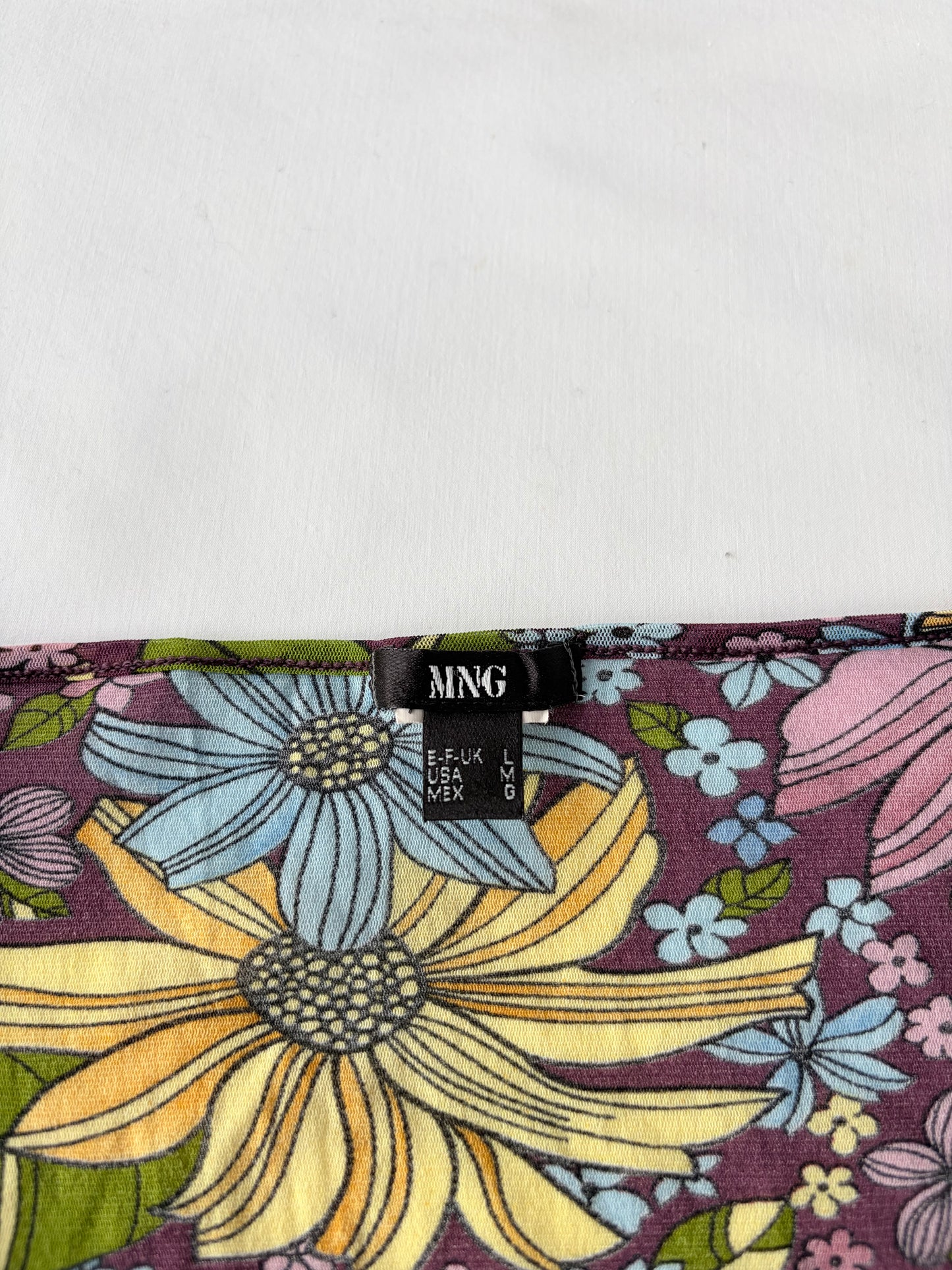 00’s MNG micromesh floral top | Size 12
