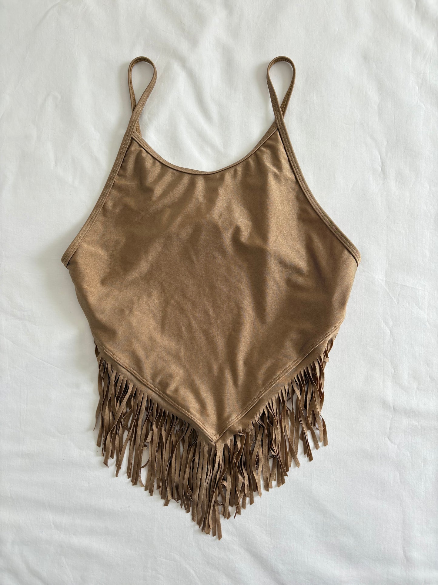 Open back fringe cami | Size XS