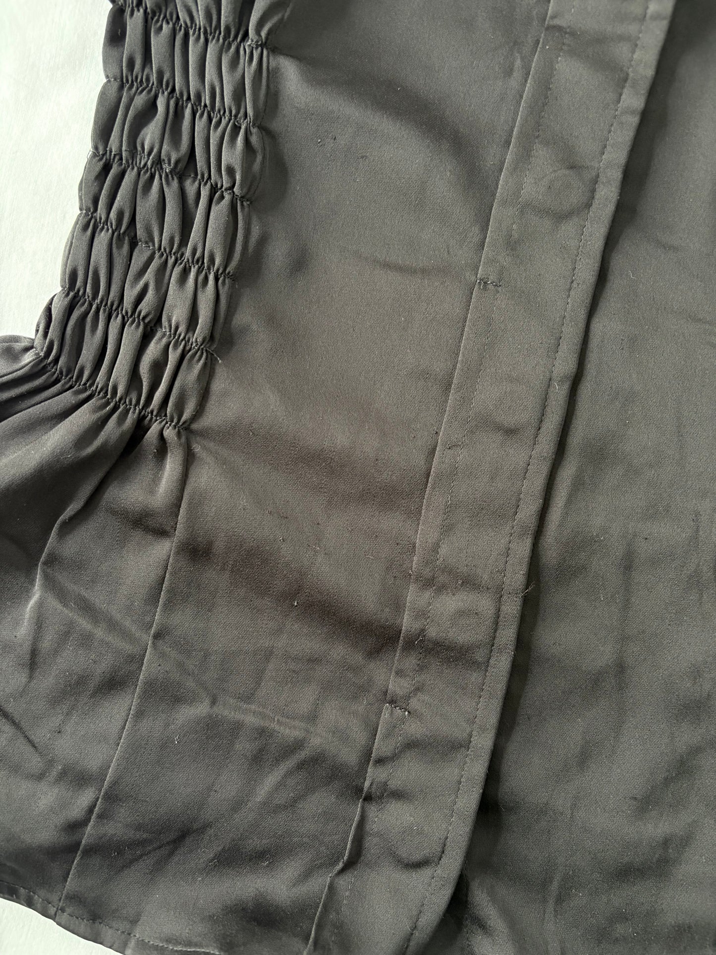 00’s Black satin cinched shirt | Size 8