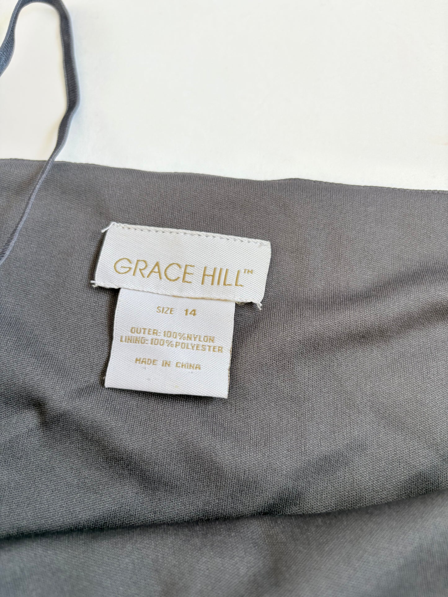 00’s Grace Hill embroidered grey top | Size 14