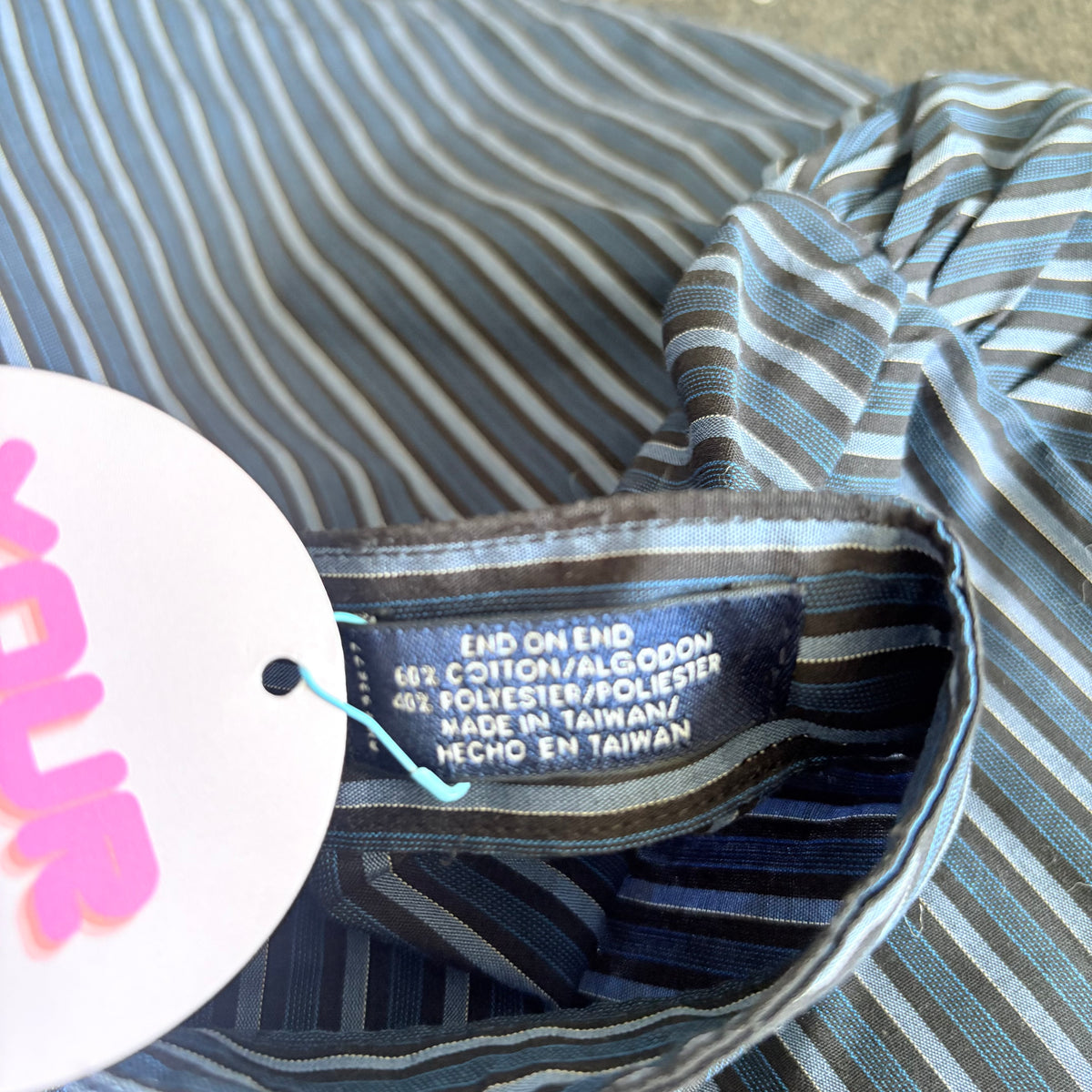 00’s Reworked cap sleeve blue shirt | Size 10-12
