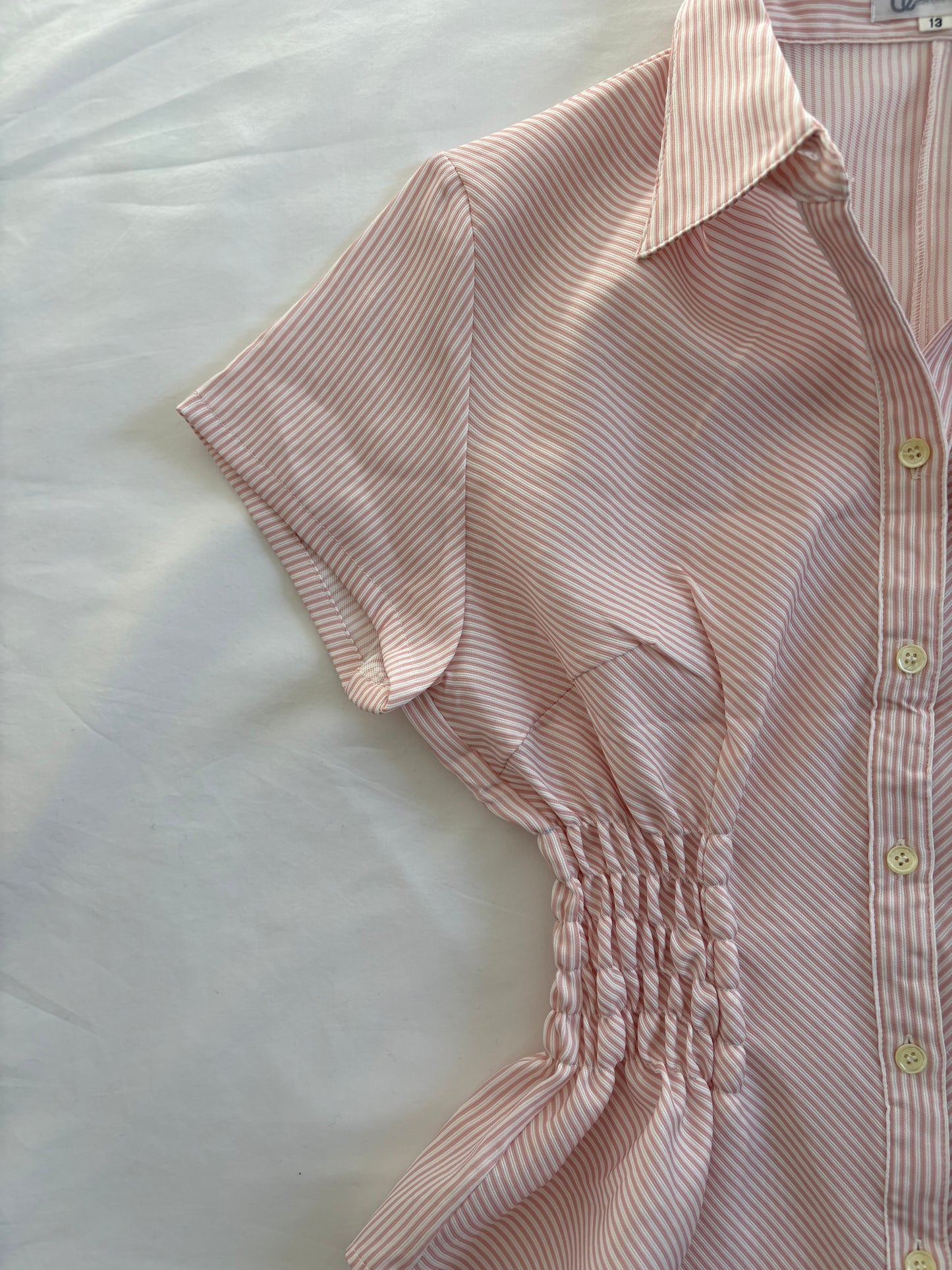 00’s Baby pink cinched shirt | Size 10