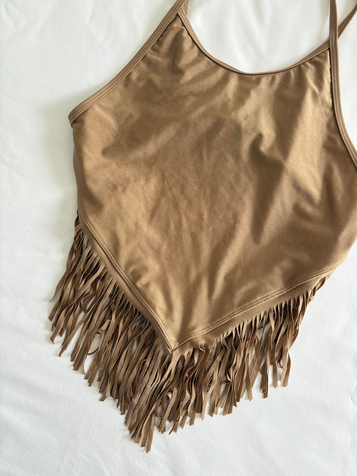 Open back fringe cami | Size XS