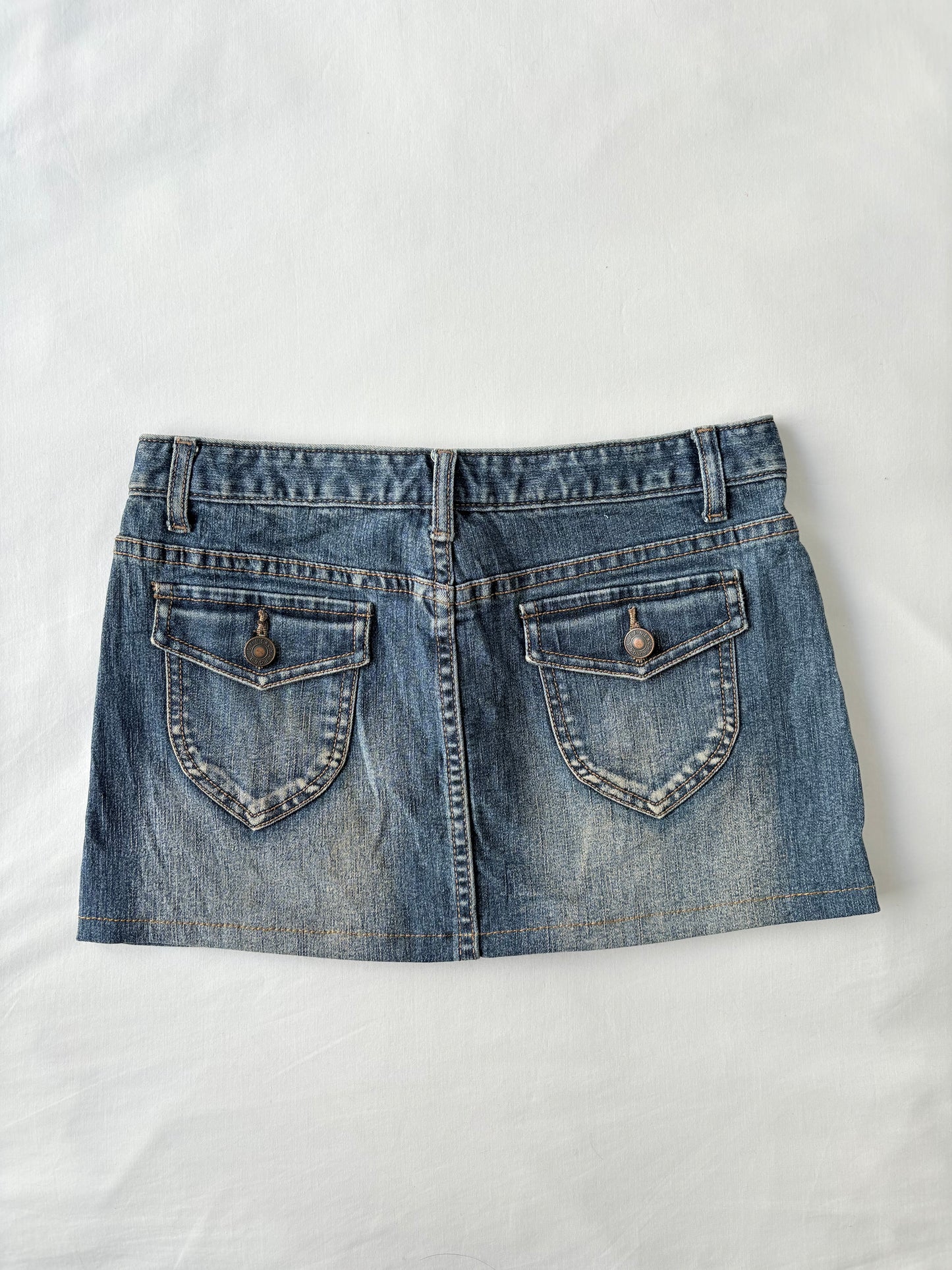 00’s Denim pocket mini skirt | Size 8