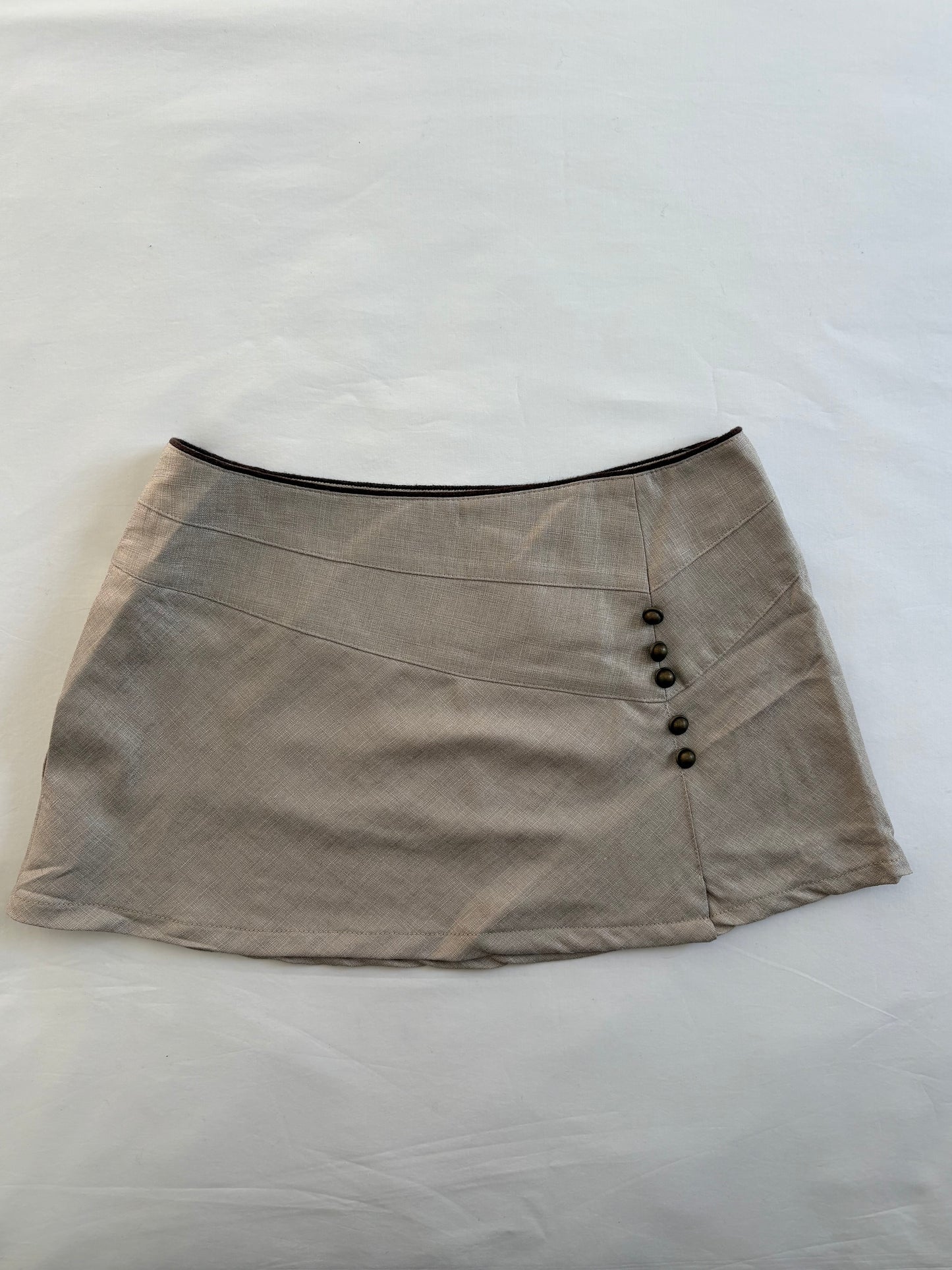 00’s Italian linen mini skirt | Size 4-6