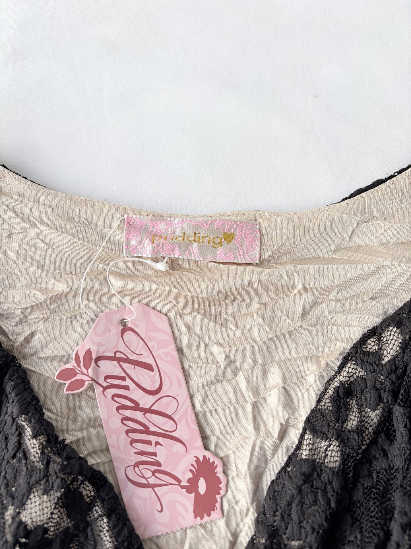 00’s Puddling lace crossover top | Size 8