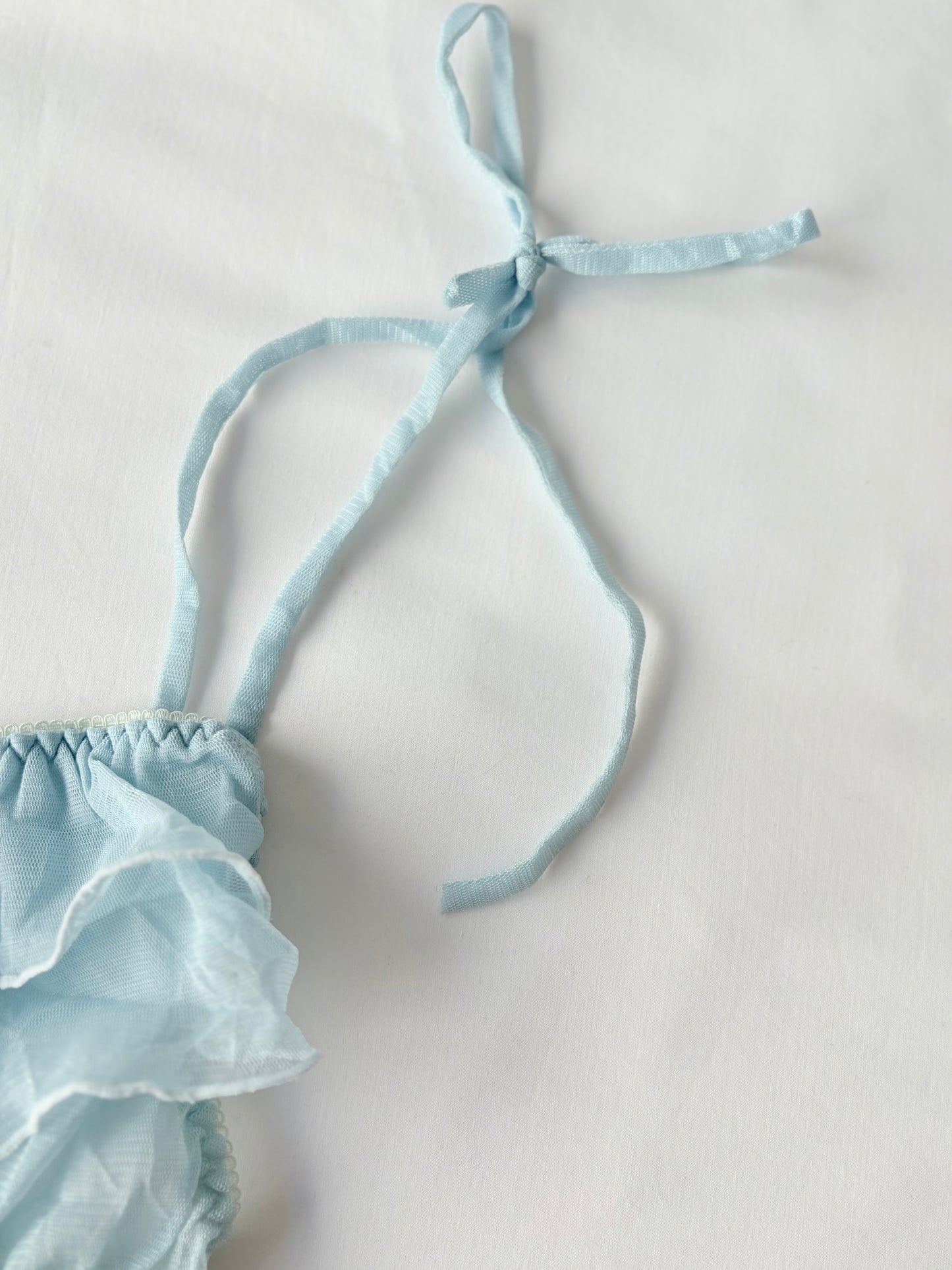 00’s Blue ruffle slip dress | Size small