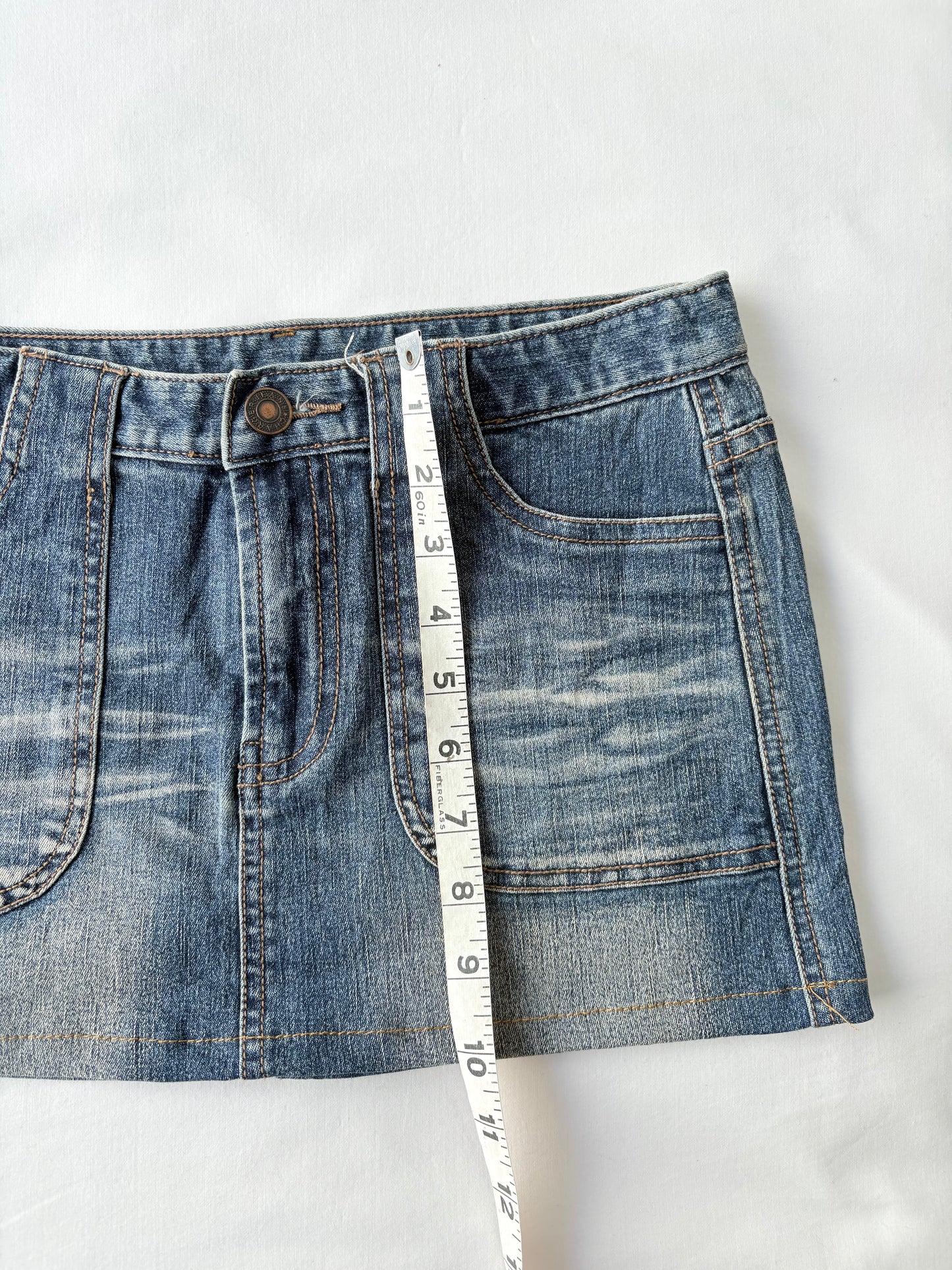 00’s Denim pocket mini skirt | Size 8