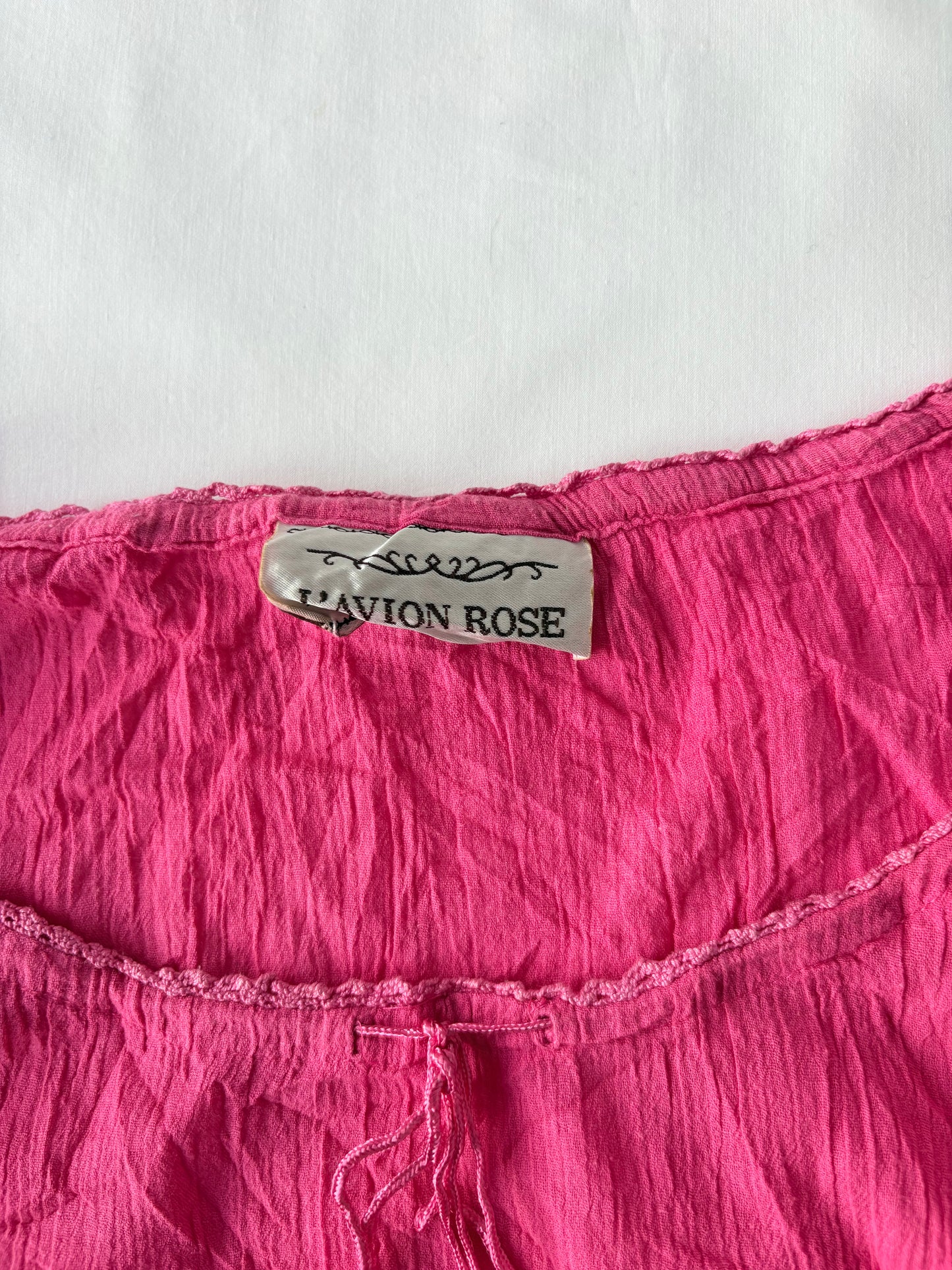 00’s Pink embroidered cotton top | Size large