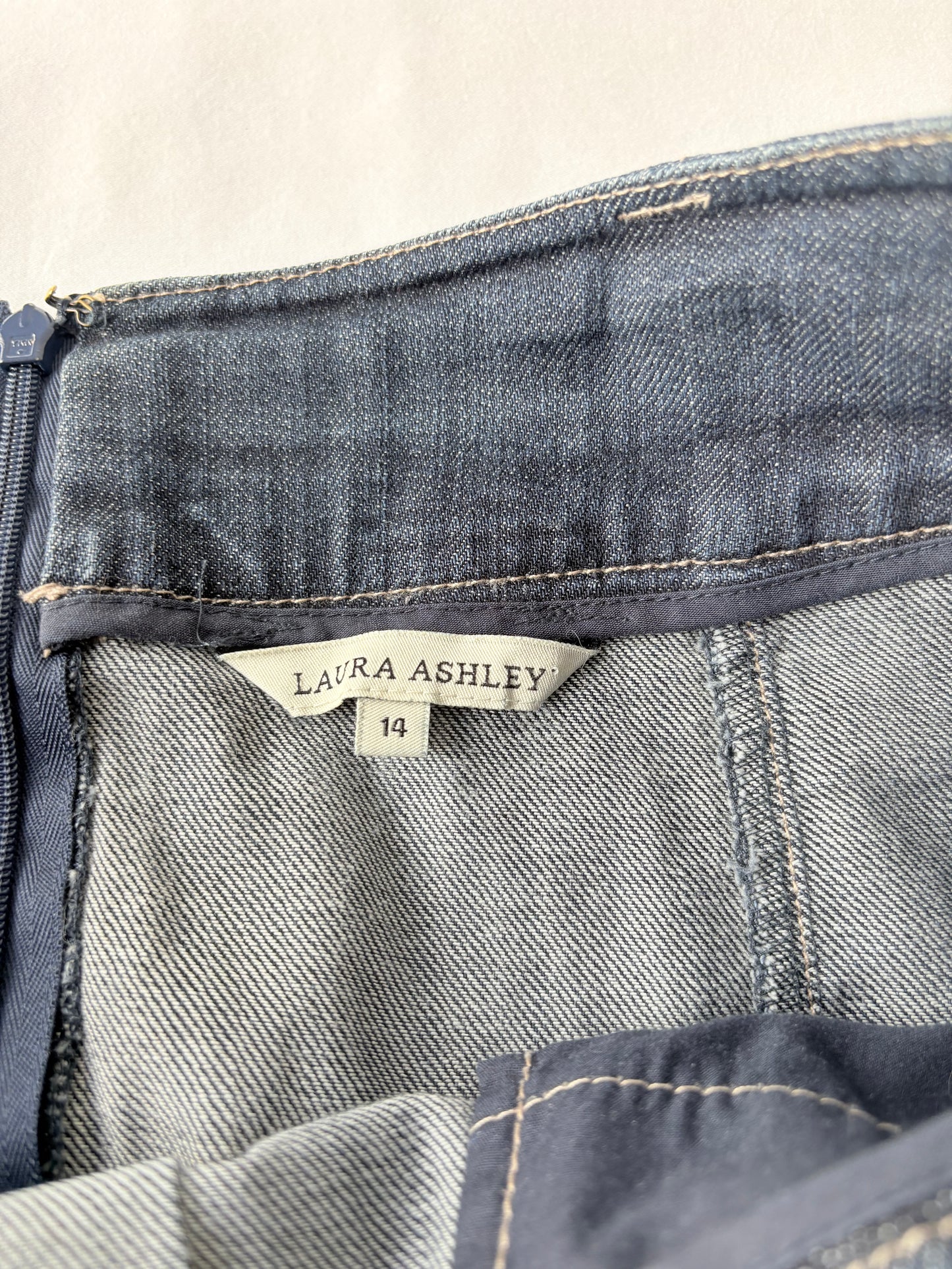 00’s Laura Ashley denim midi skirt | Size 14