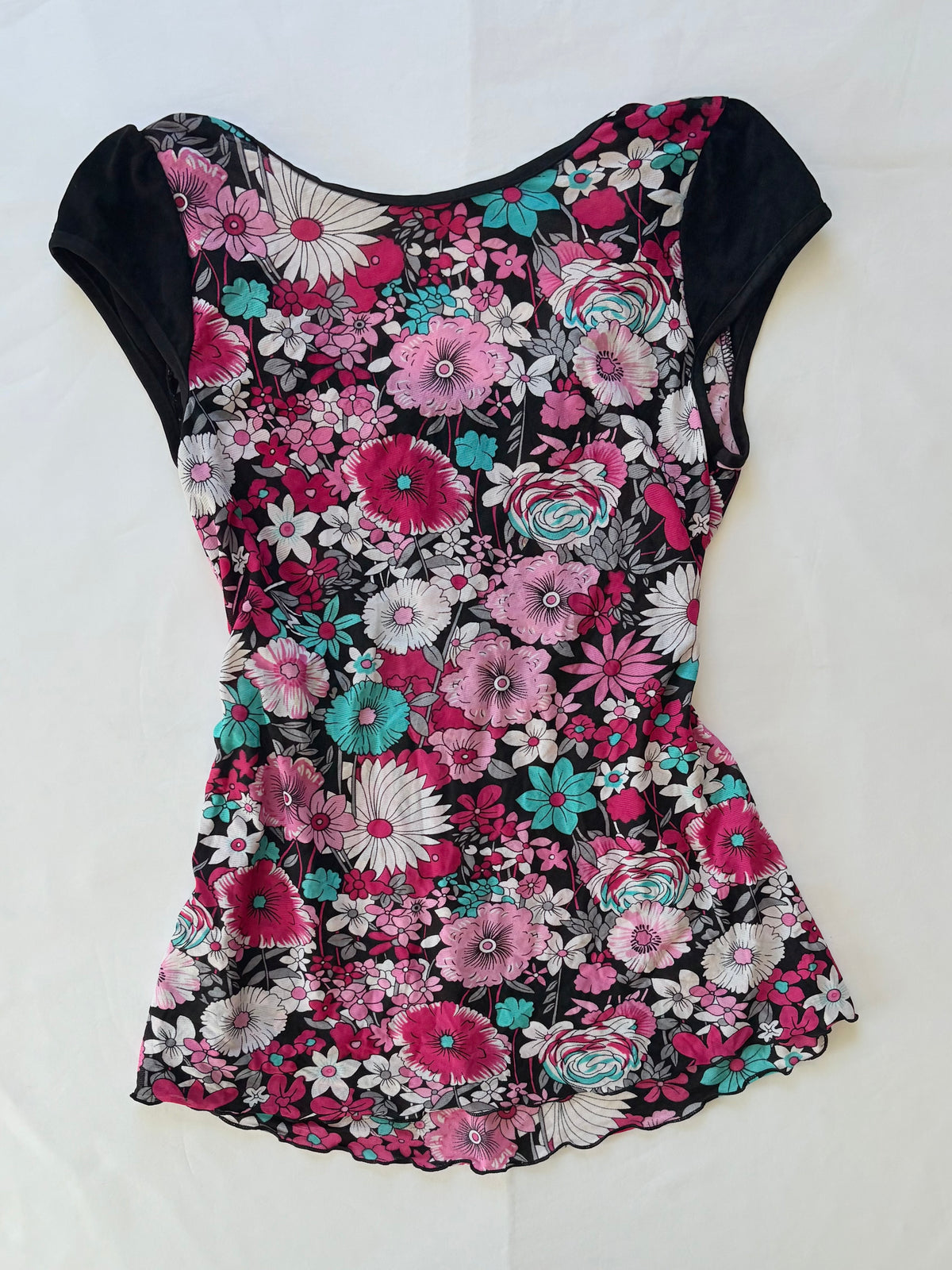 00’s Japanese babydoll floral top | Size 8-10