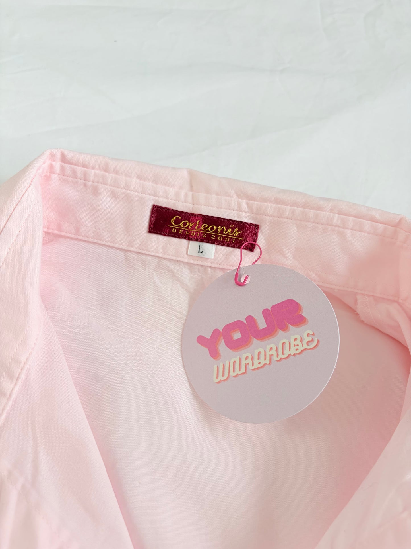 00’s Corleonis pink cinched shirt | Size 8