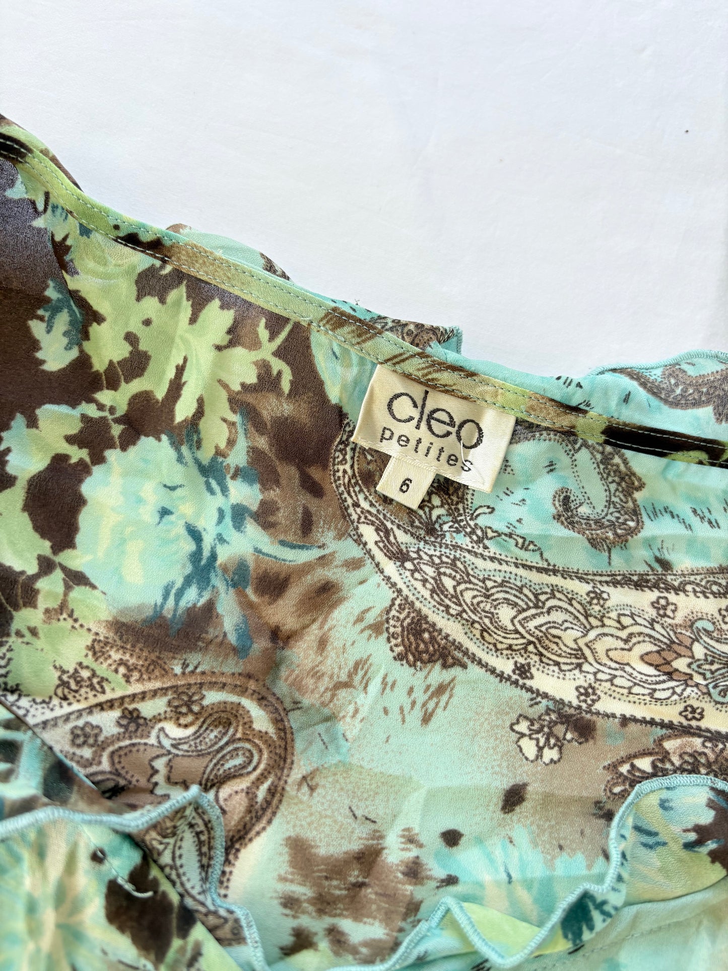 00’s Cleo paisley tie top | Size 10-12
