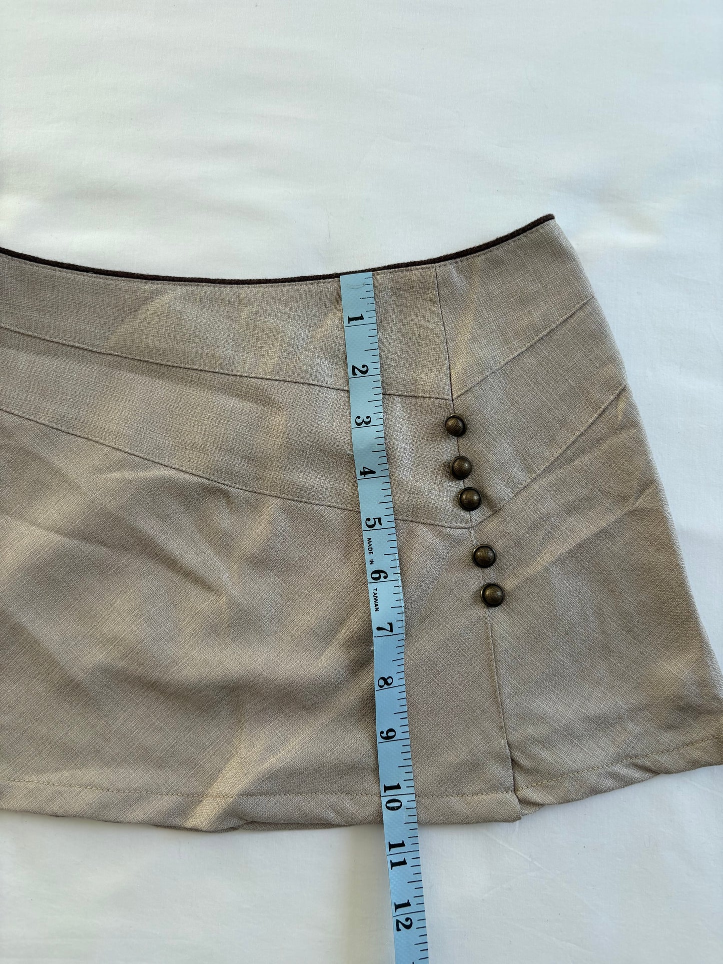 00’s Italian linen mini skirt | Size 4-6