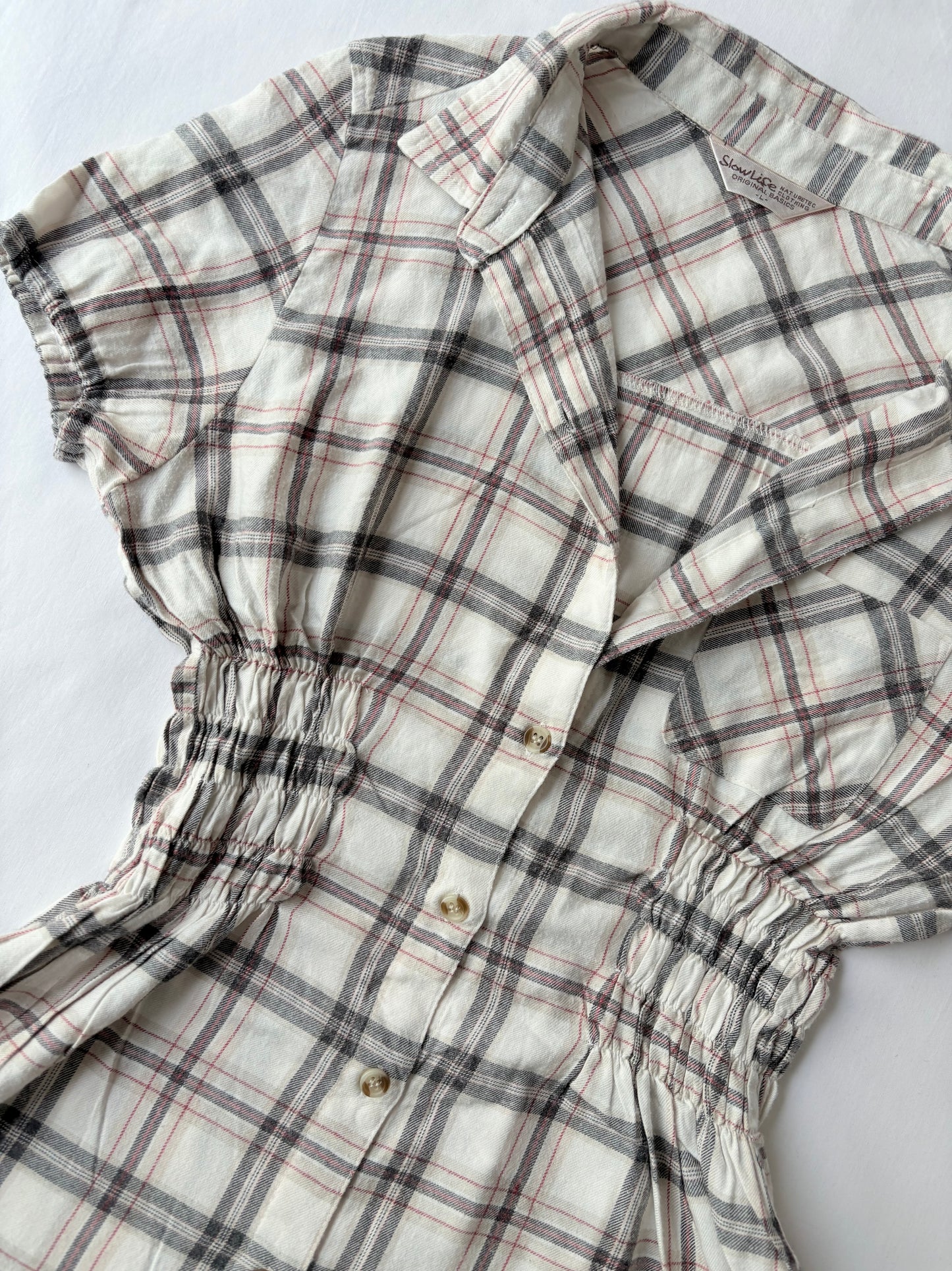 00’s Cinched plaid shirt | Size 12