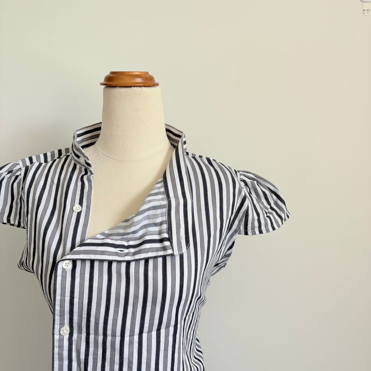 00’s Grey cap sleeve reworked shirt | Size 12