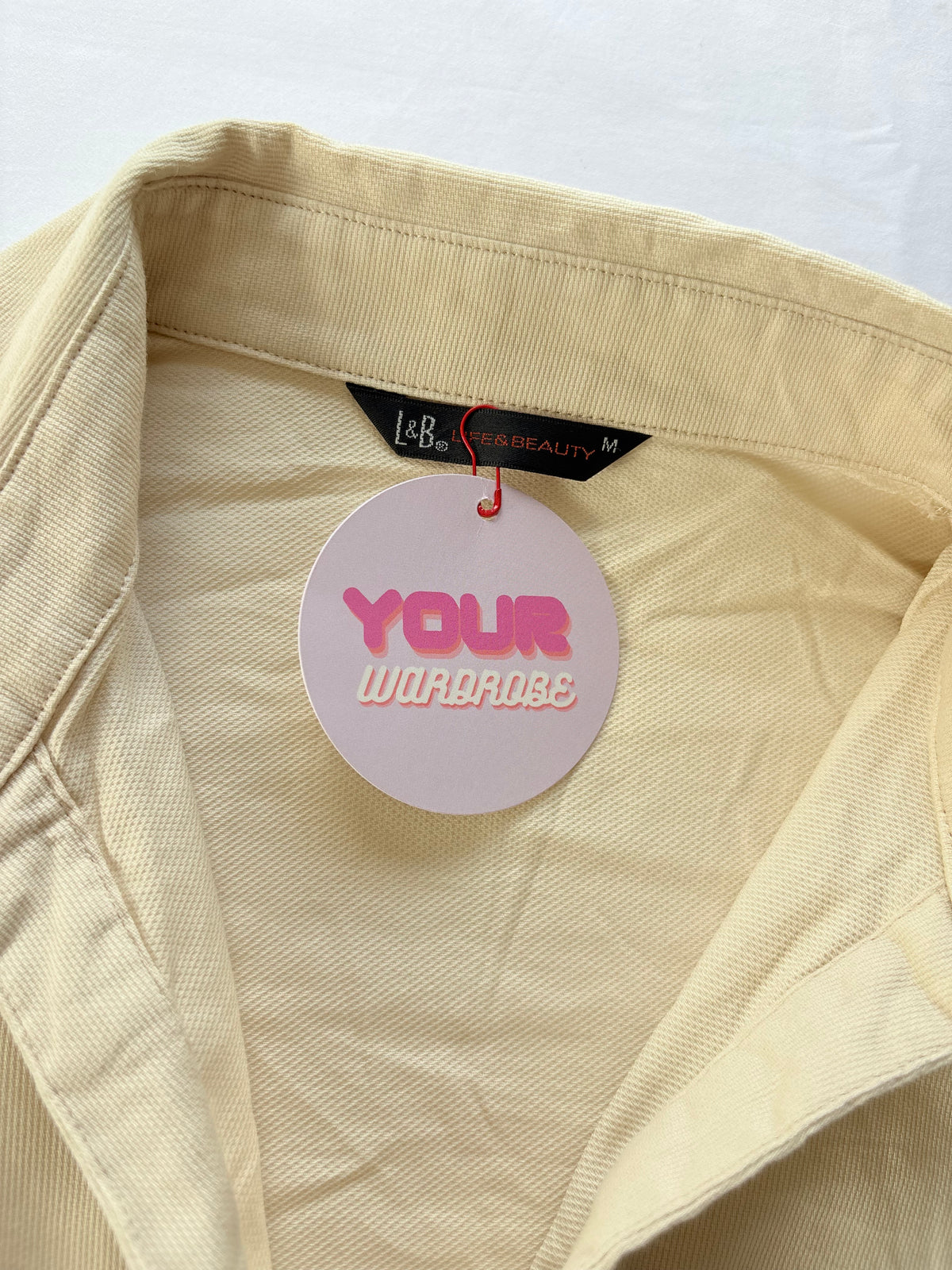 00’s L&B cream cinched shirt | Size 8