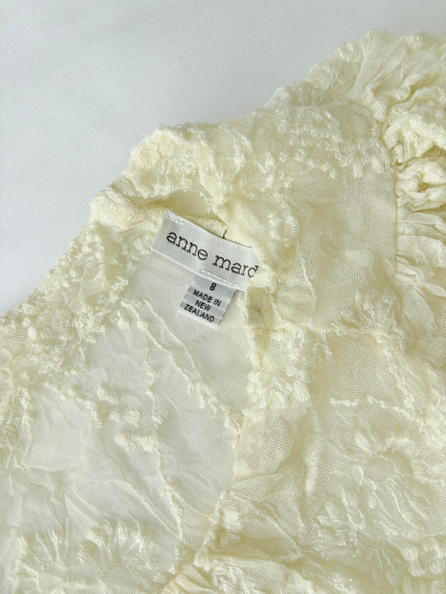 00’s Anne Mardell cream lace top | Size 8-12