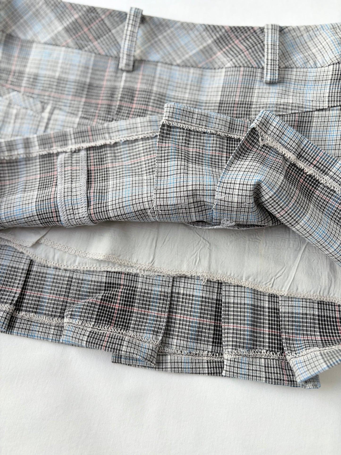 00’s Blue plaid mini skirt | Size 8