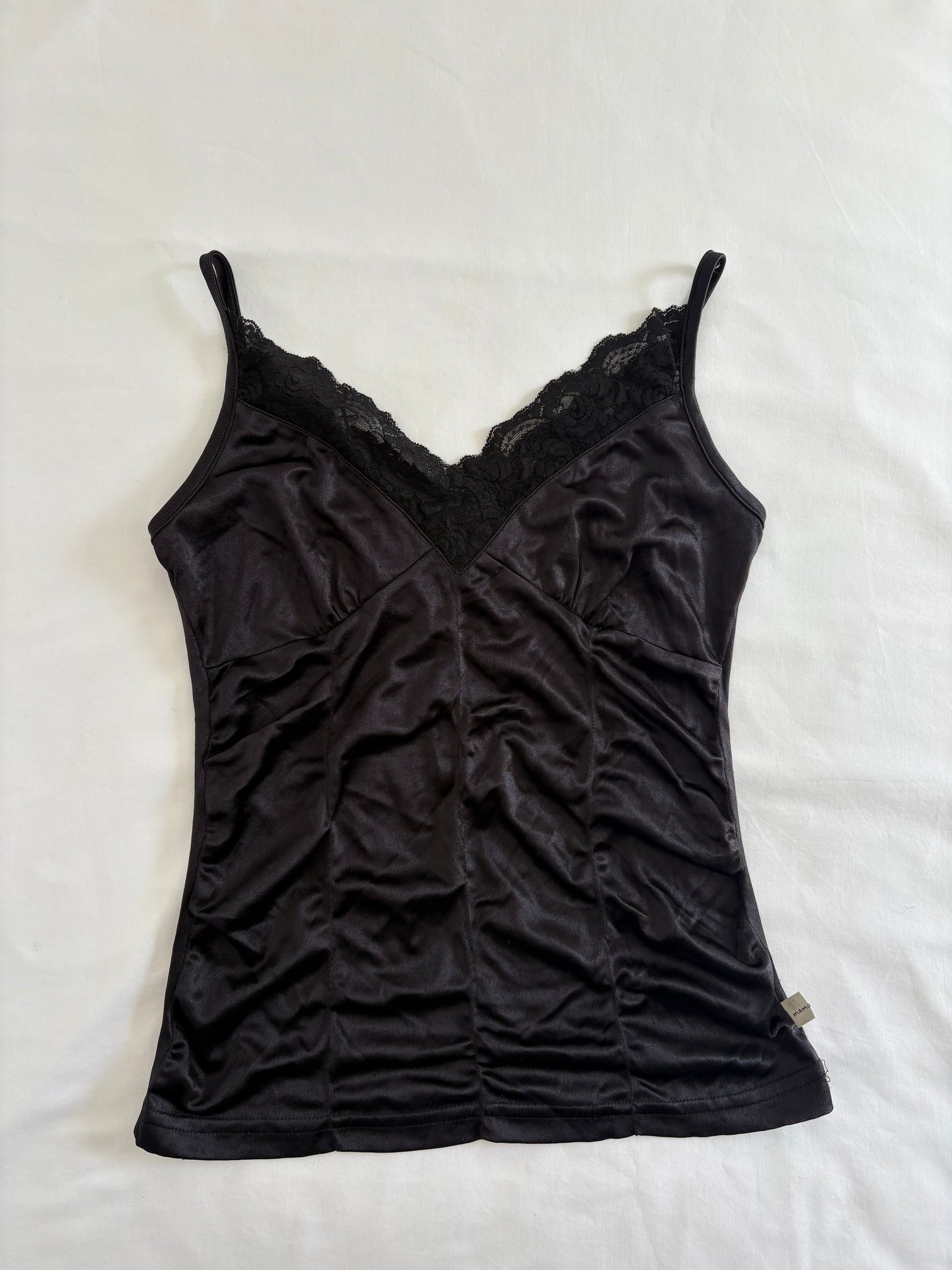 00’s Black satin cami | Size 8