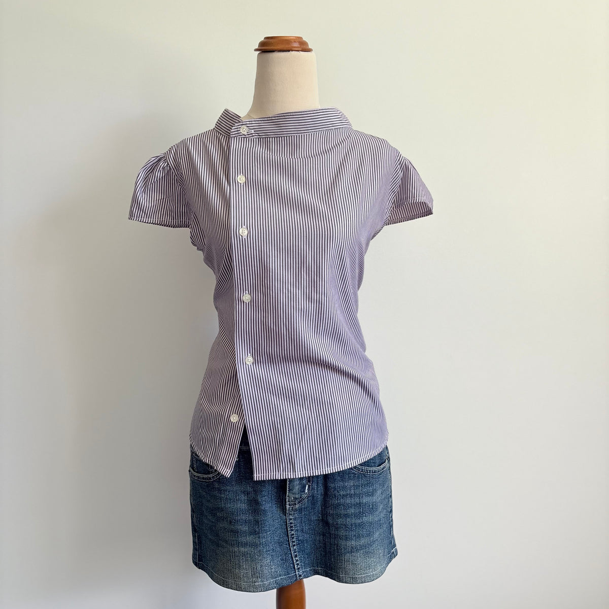 Reworked pink cap sleeve shirt | Size 12-14