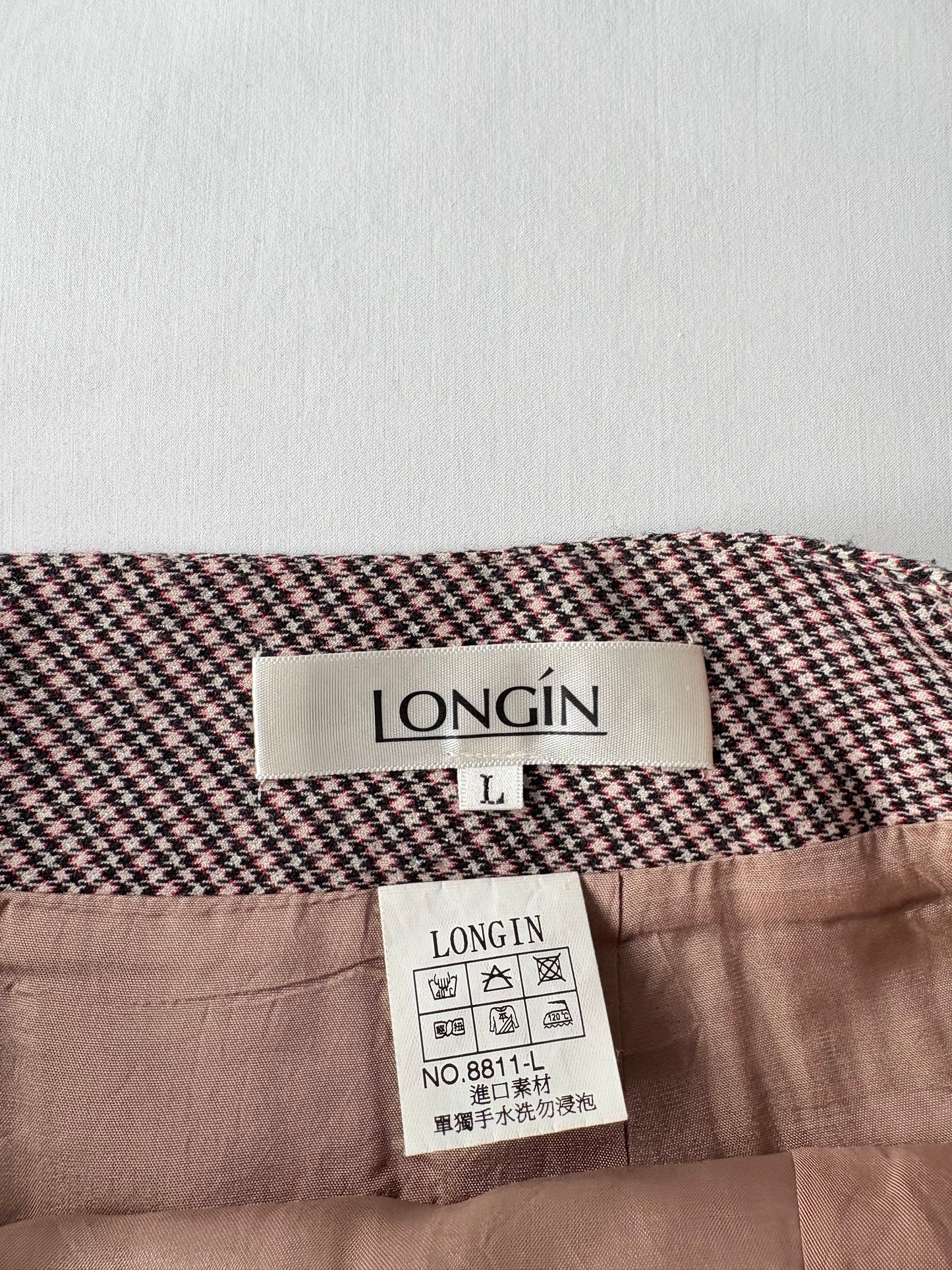 00’s Houndstooth pleated skirt | Size 8