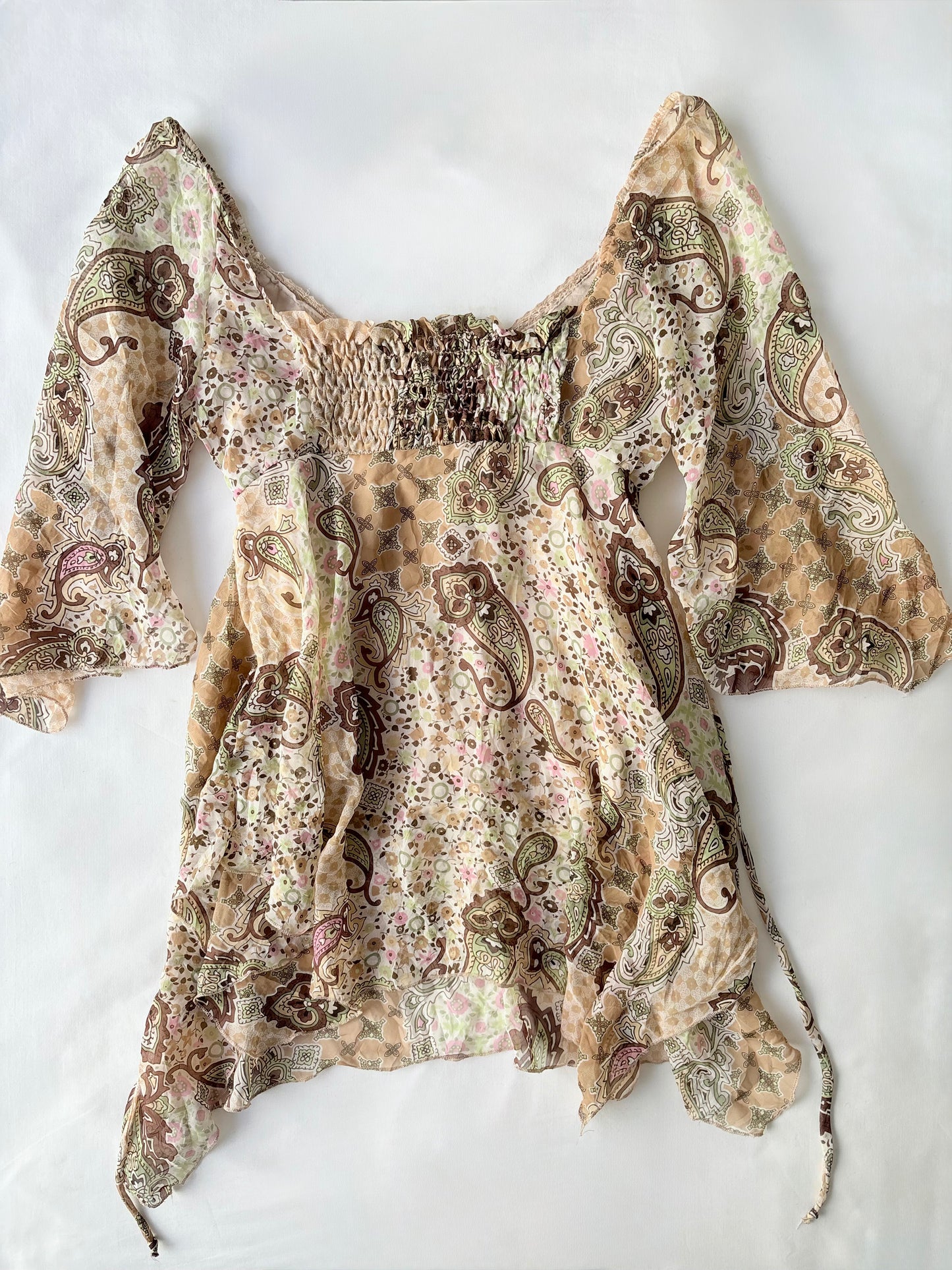 00’s No Boundaries paisley tie top | Size 8-10
