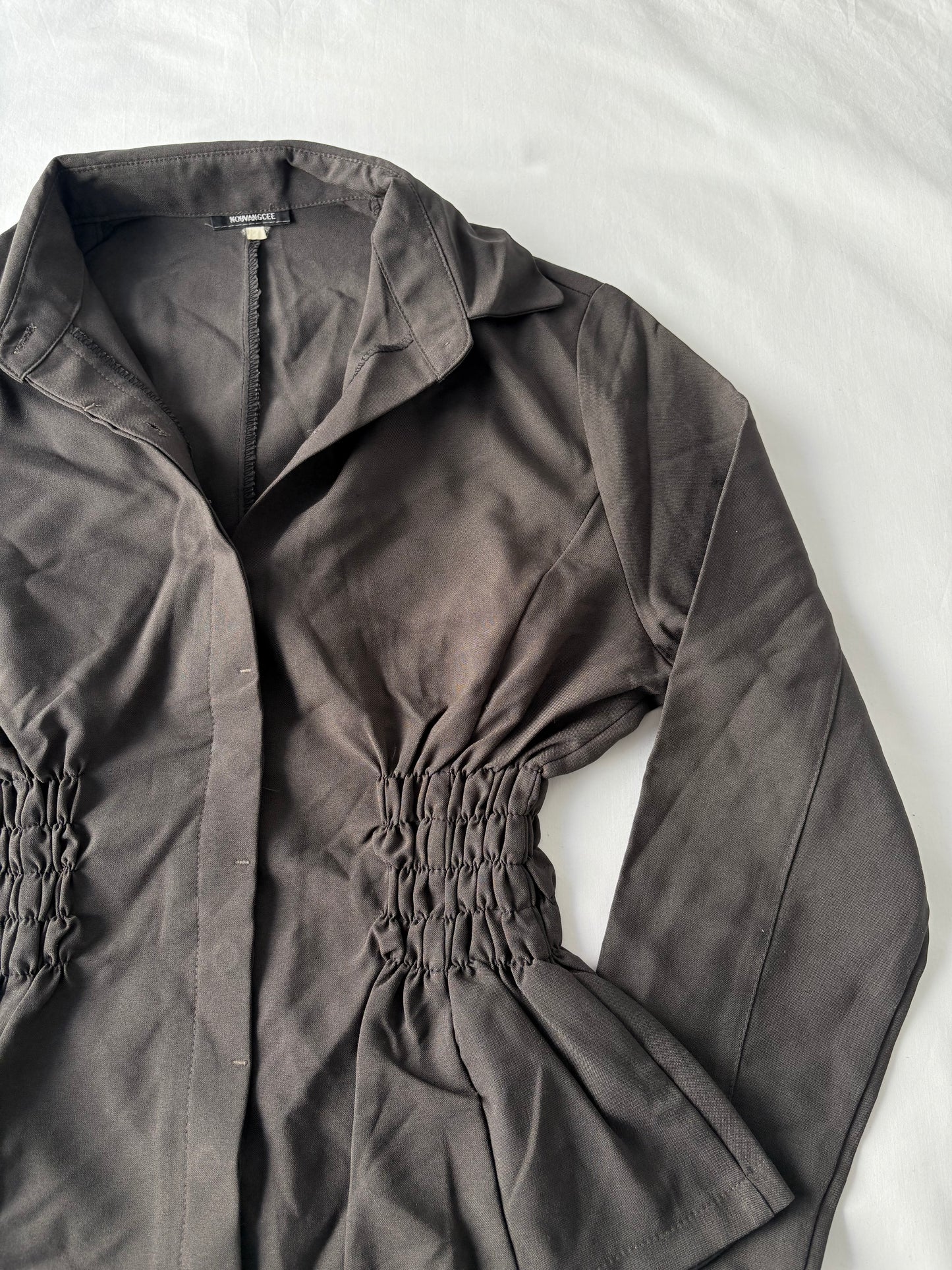 00’s Deep brown cinched shirt | Size 12