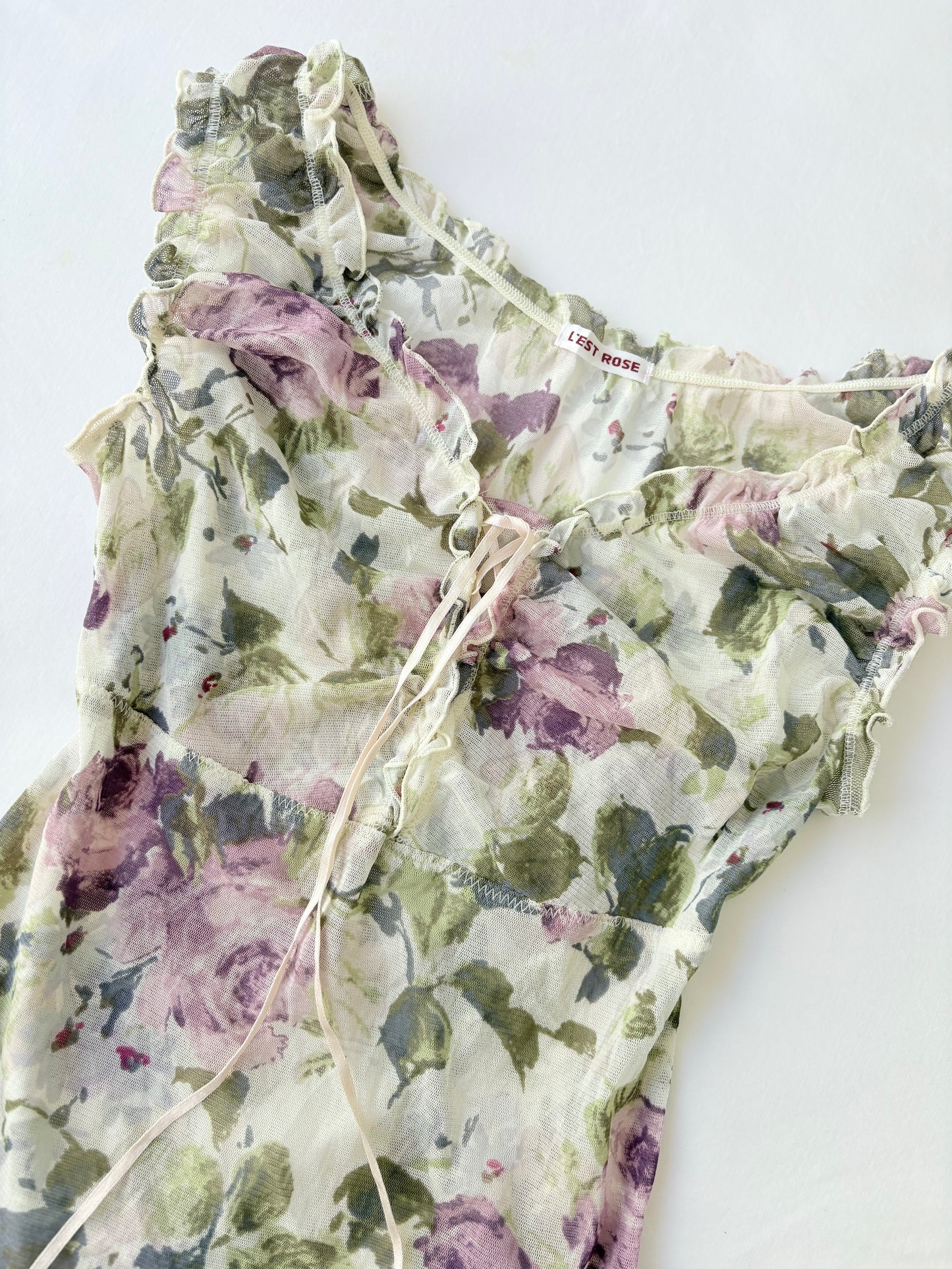 00’s L’est Rose milkmaid top | Size 8