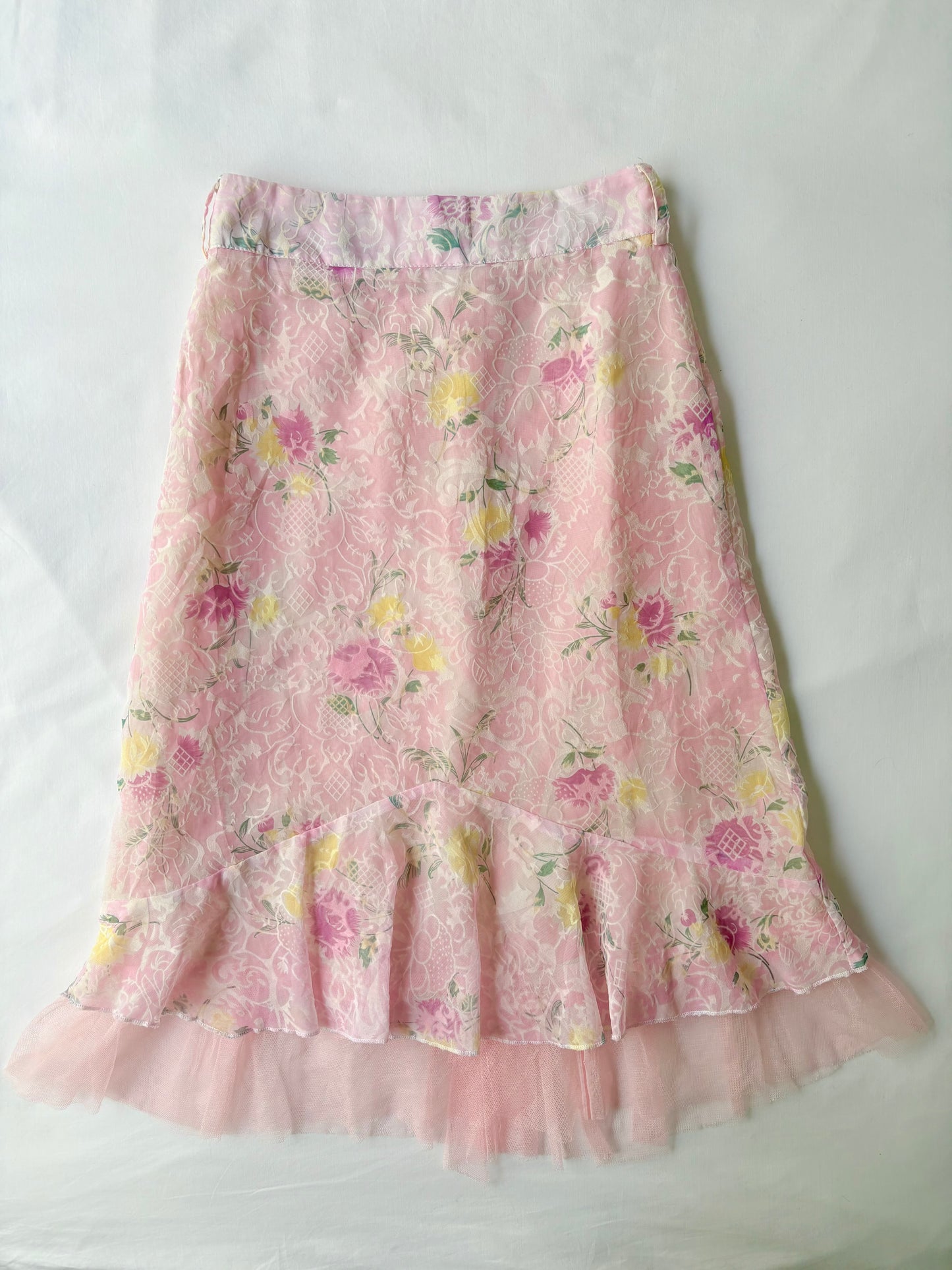 00’s Tulle floral midi skirt | Size 4-6