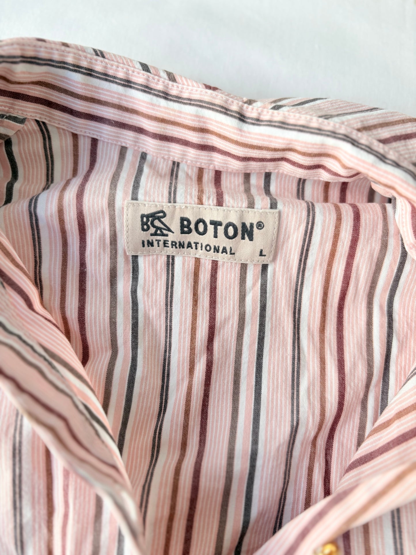 00’s Pink striped cinched shirt | Size 8-10
