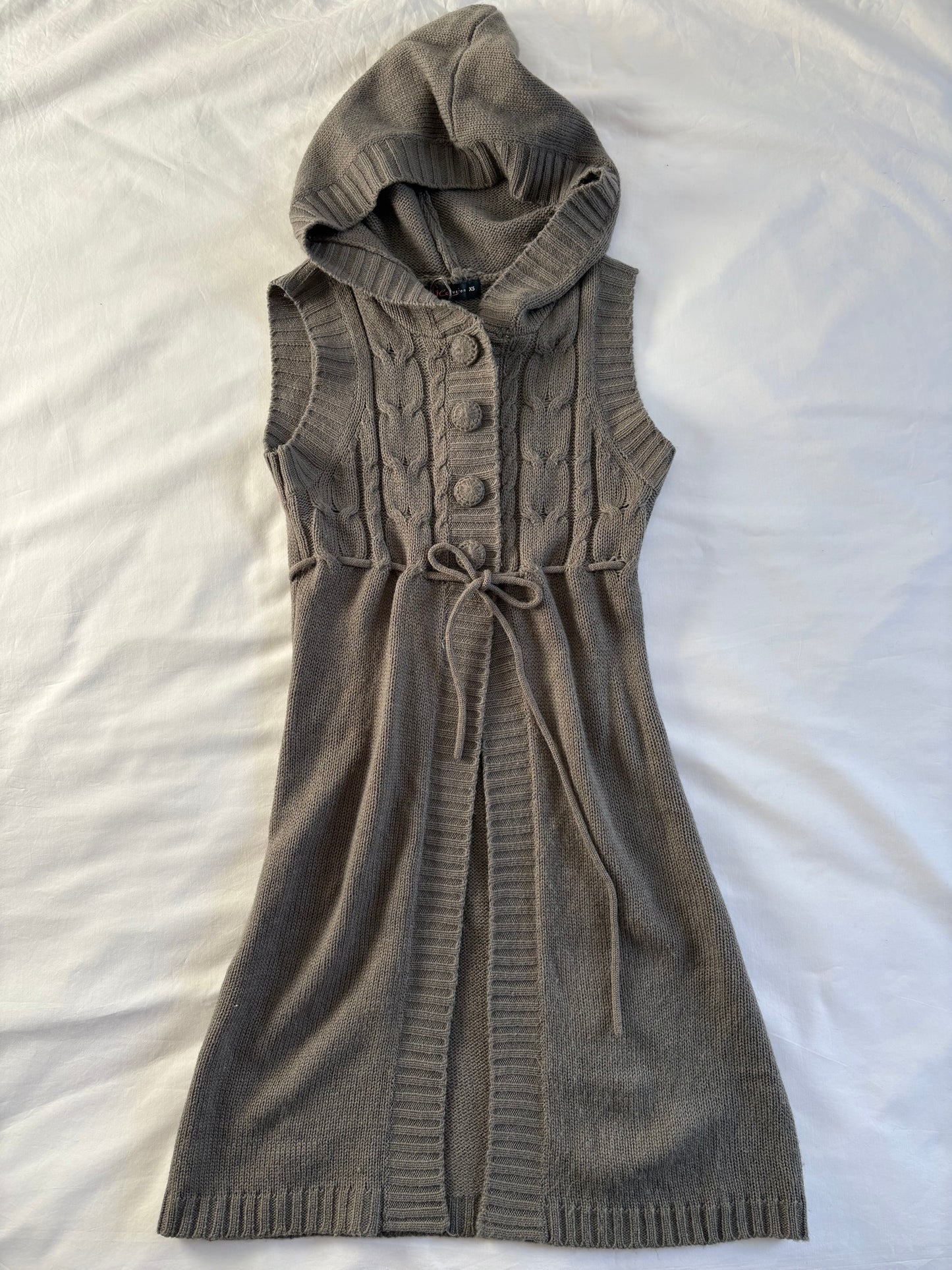 Cable knit split dress | Size XS