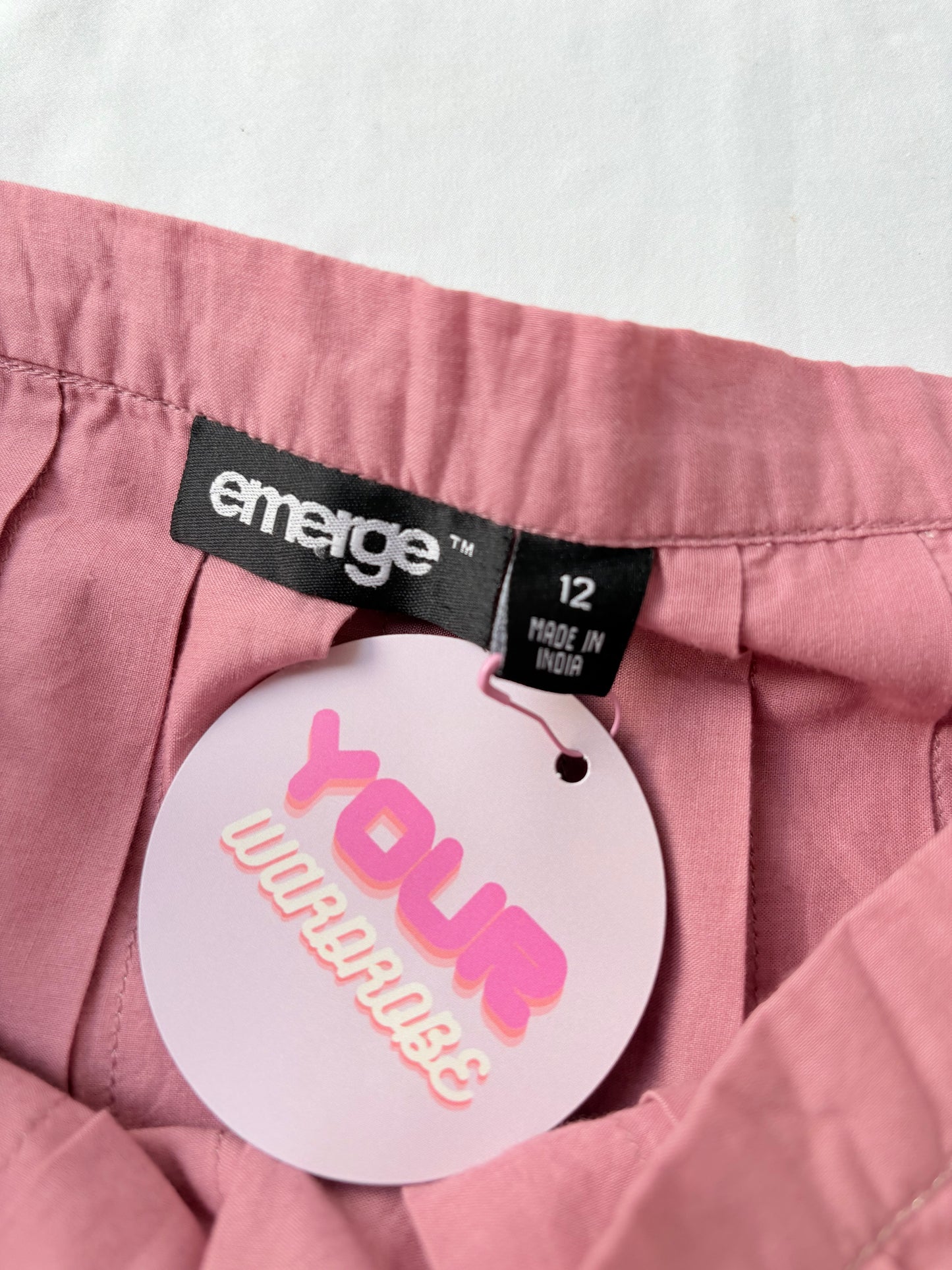 00’s Emerge pink pleated midi skirt | Size 12