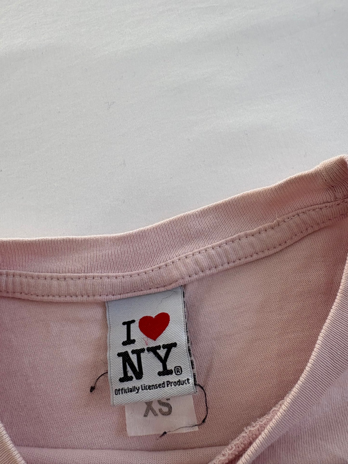00’s Pink I Love NY tee | Size XS