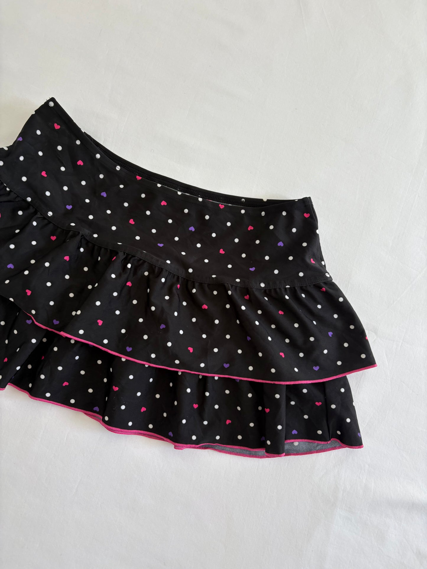 00’s Polka dot micro ruffle skirt | Size 6