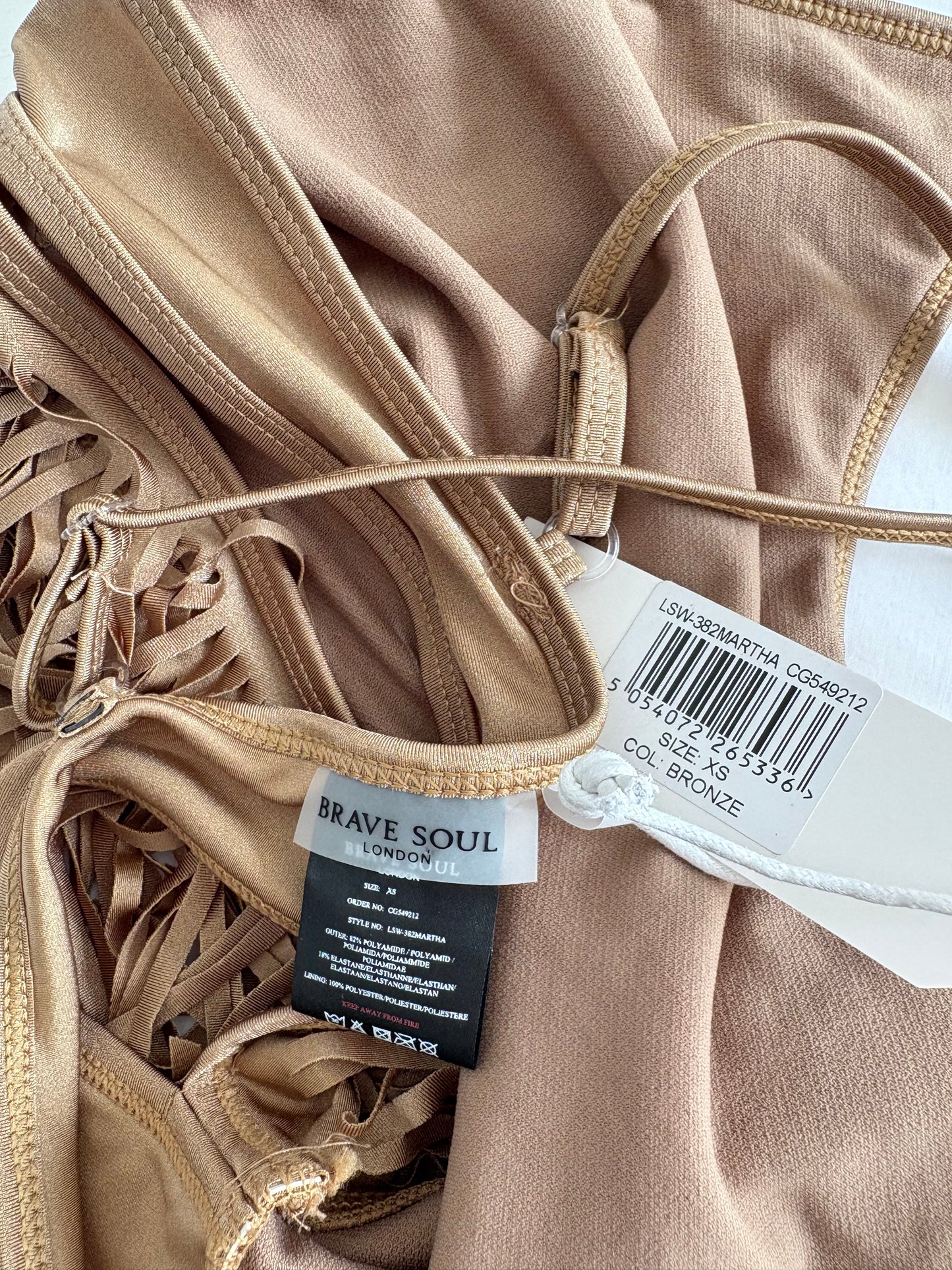 Open back fringe cami | Size XS