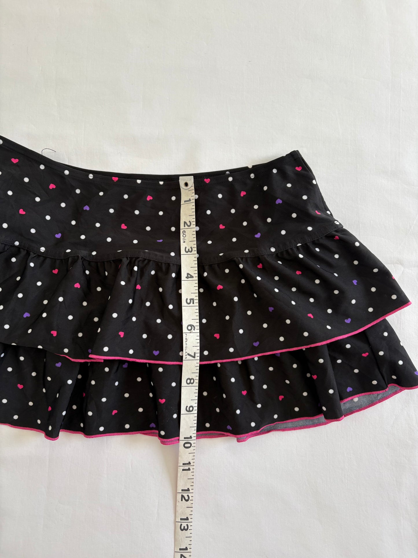 00’s Polka dot micro ruffle skirt | Size 6