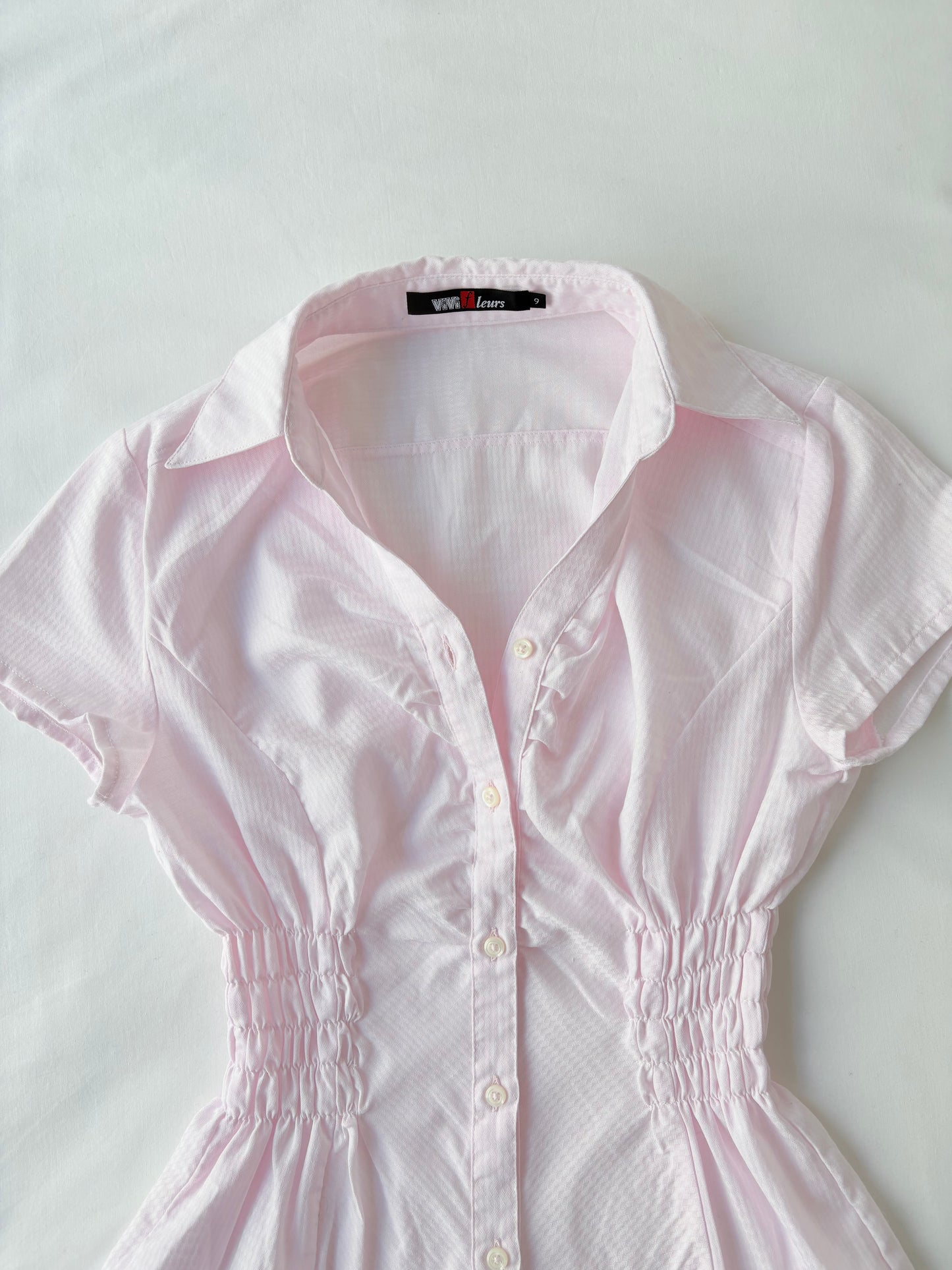 00’s Pink cinched shirt | Size 8-10