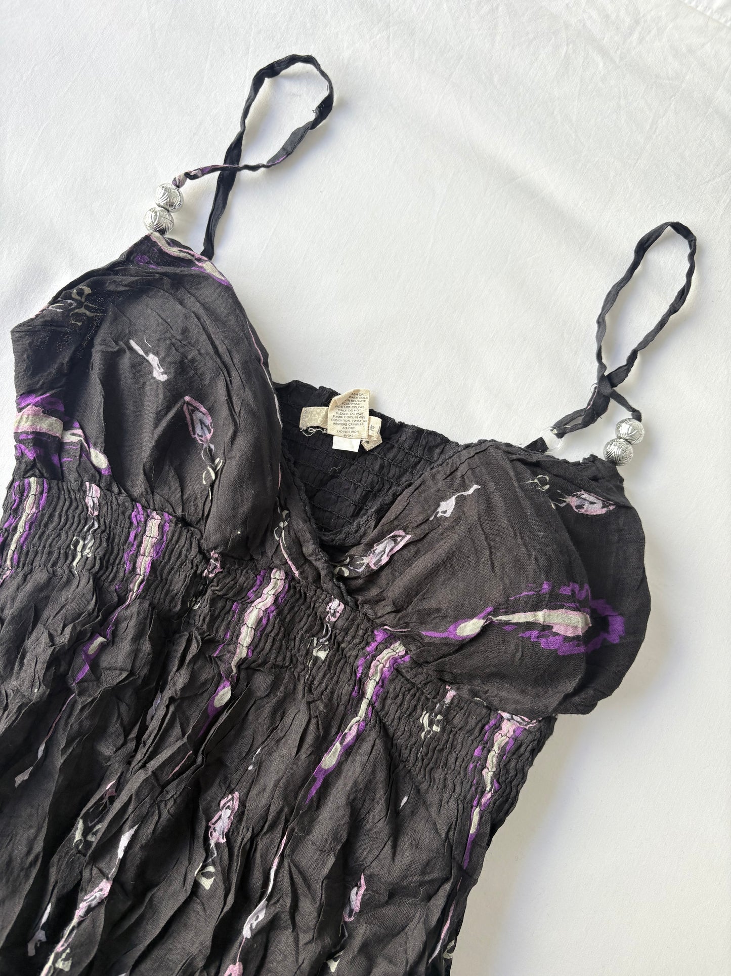00’s Beaded boho mini dress | Size medium
