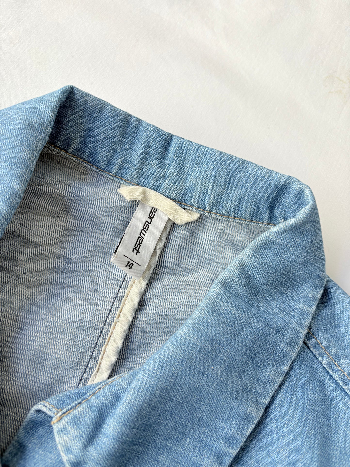 00’s Jeanswest denim collared top | Size 14
