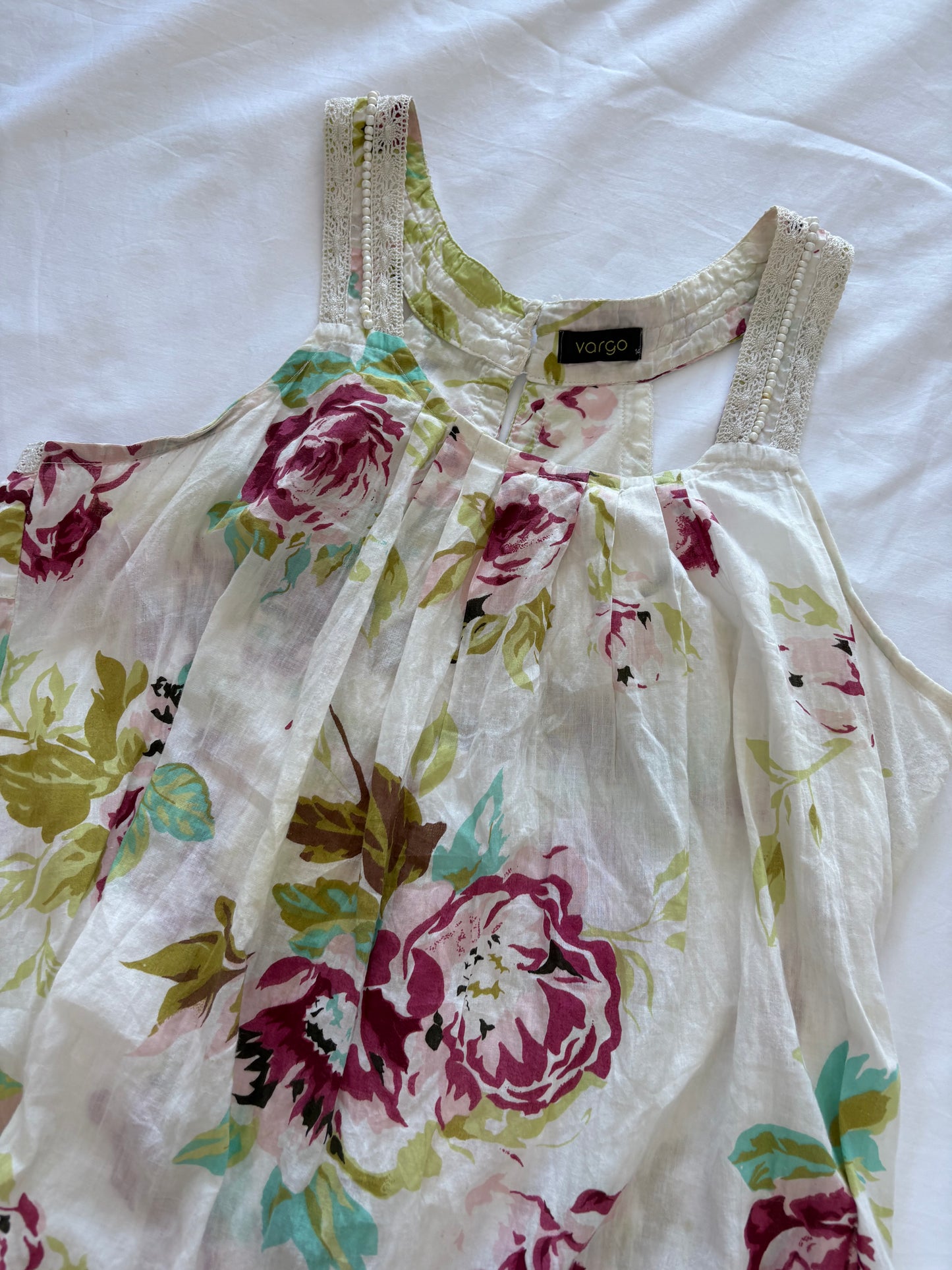 00’s Floral beaded mini dress | Size 10-14