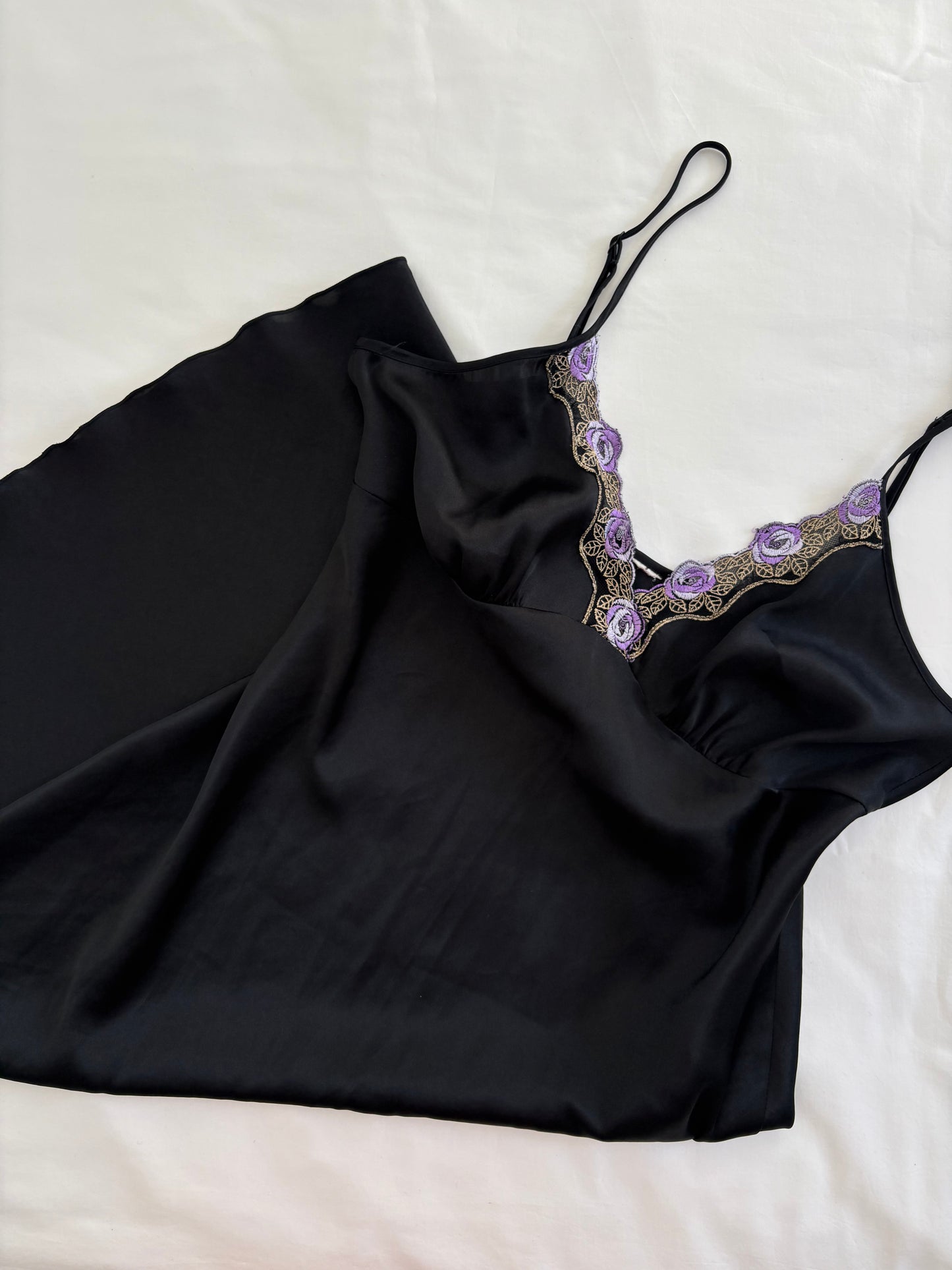 00’s Black midi slip dress | Size large