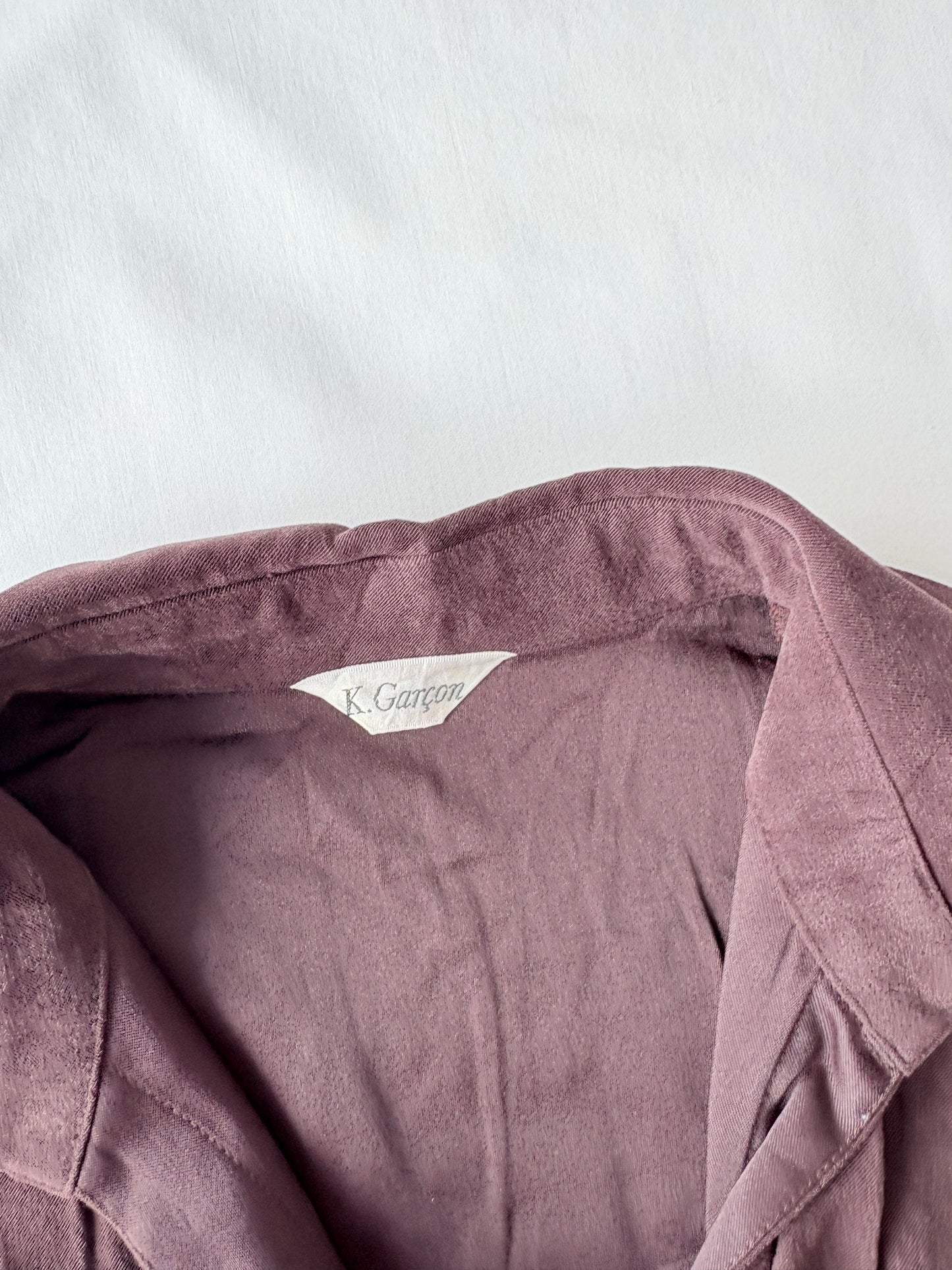 00’s Velour purple cinched shirt | Size 10