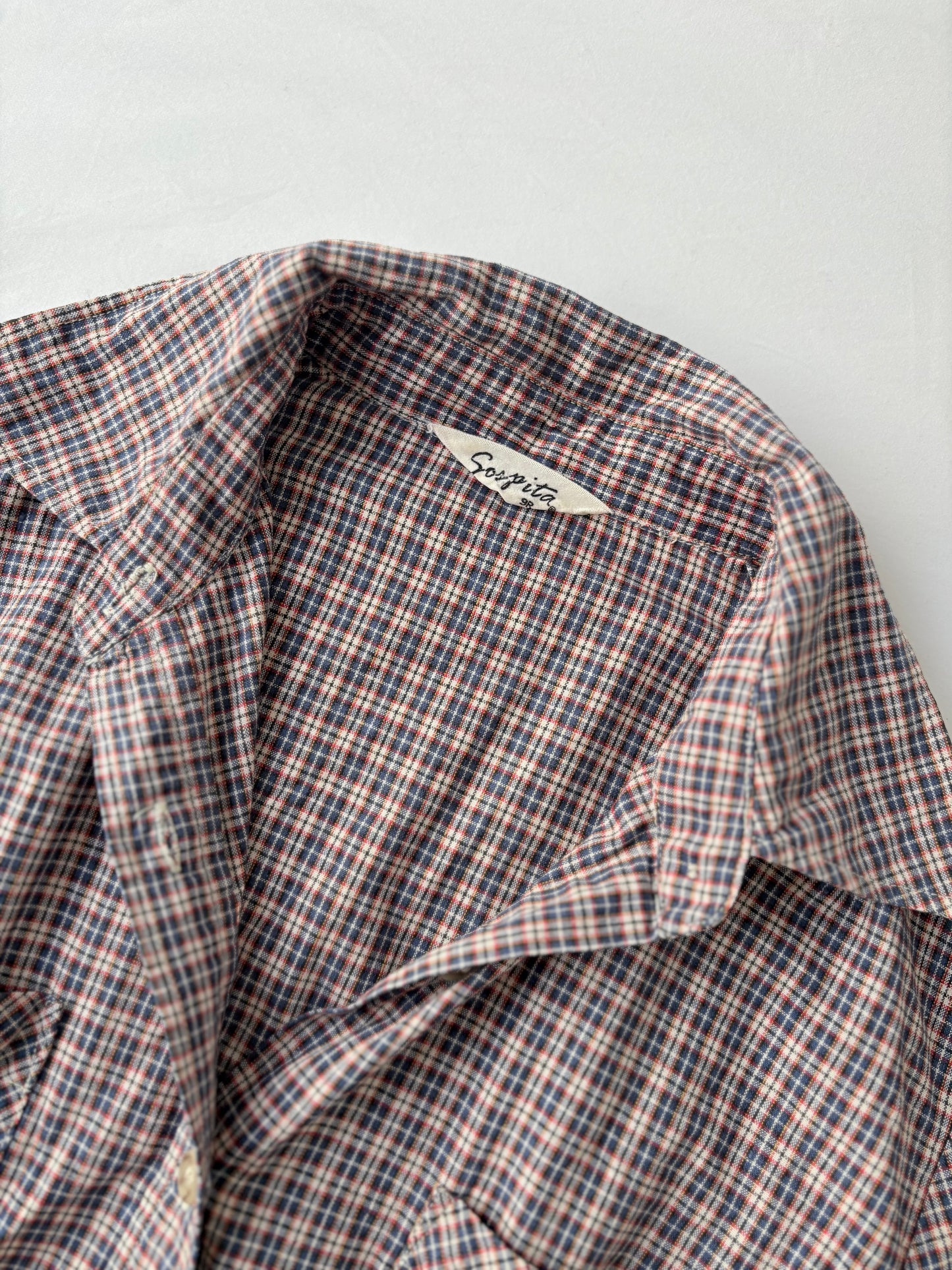 00’s Plaid pocket cinched shirt | Size 8